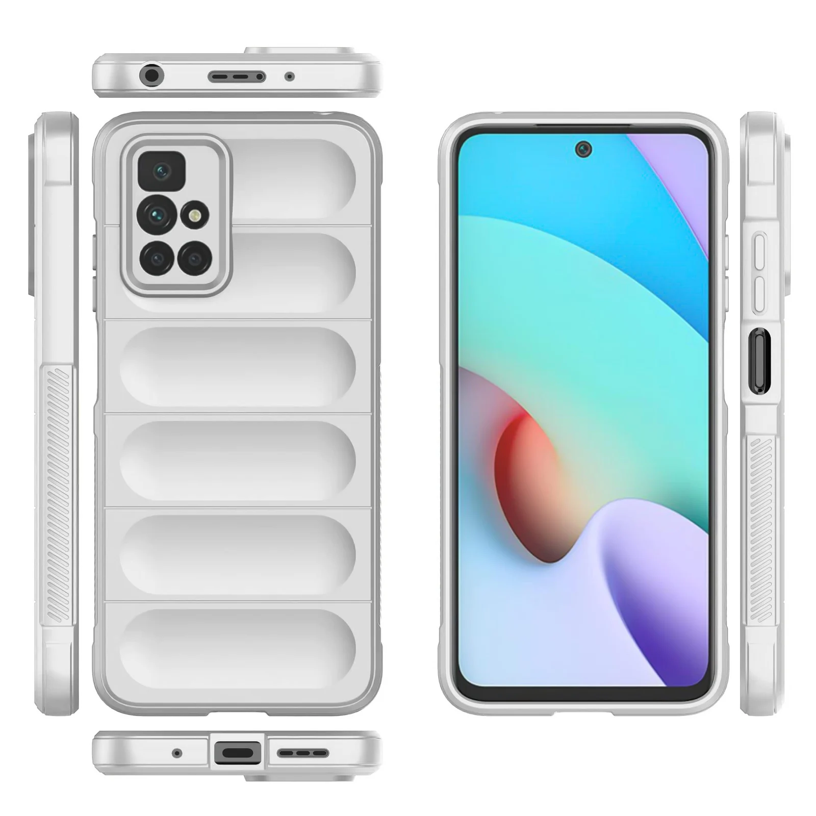 DL3 Mobilak Flexible Silicone and TPU Protective Case with Camera Protection for Xiaomi Redmi 10 4G / Redmi 10 2022 - White