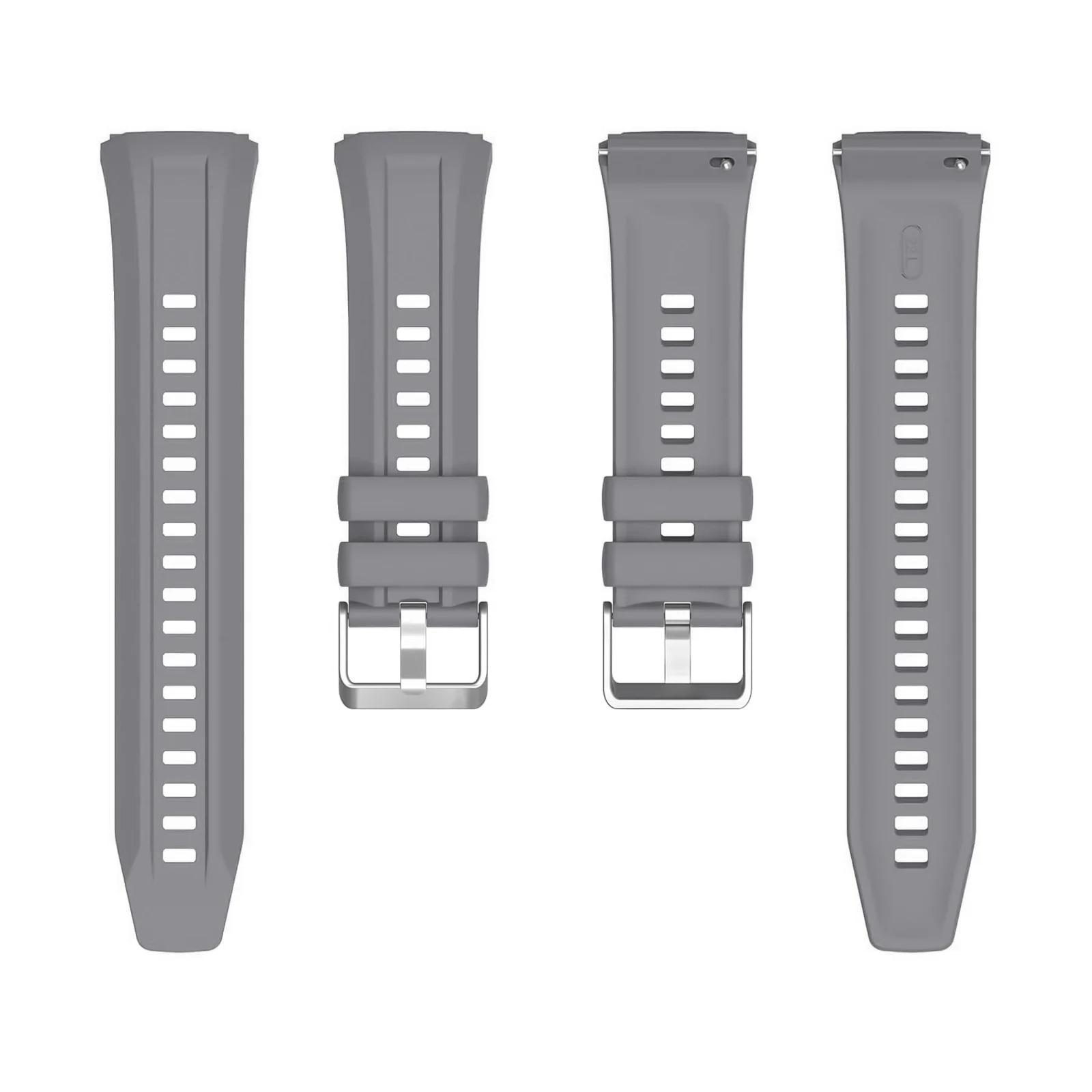 DL3 Mobilak Silicone Straps Compatible with Huawei GT 5 Pro 46 mm / GT5 46 mm / GT4 46mm Sports Wristbands Replacement Waterproof Silicone Strap, 22mm - Gray