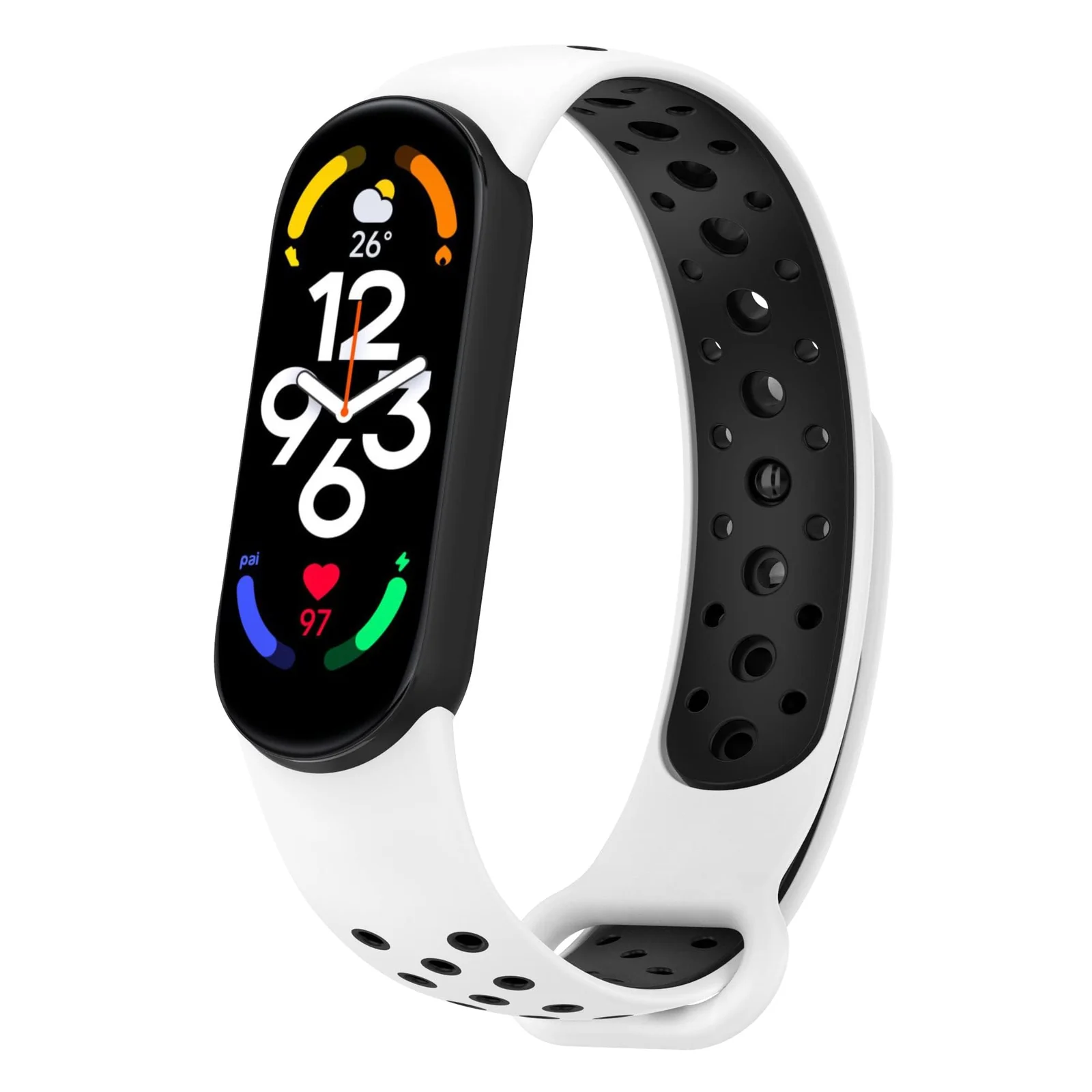 Xiaomi Mi 7 6 5 / Amazfit 5 — DL3 Mobilak Strap for Xiaomi Mi Band 7 6 5/Amazfit Band 5, Women Men Armband, Two Colours Breathable Adjustable Soft Silicone Replacement Strap for Xiaomi Mi Band 7/6/5/Amazfit Band 5