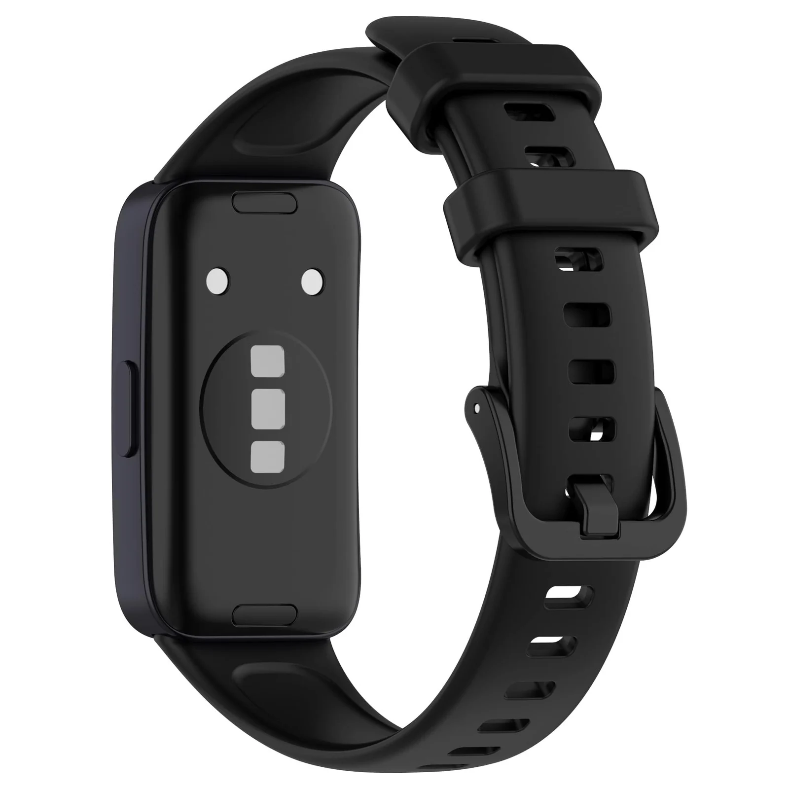 DL3 Mobilak Silicone Bracelet for Huawei Band 9/8, Soft Sport Replacement Strap, Adjustable Waterproof for Women/Men - Black