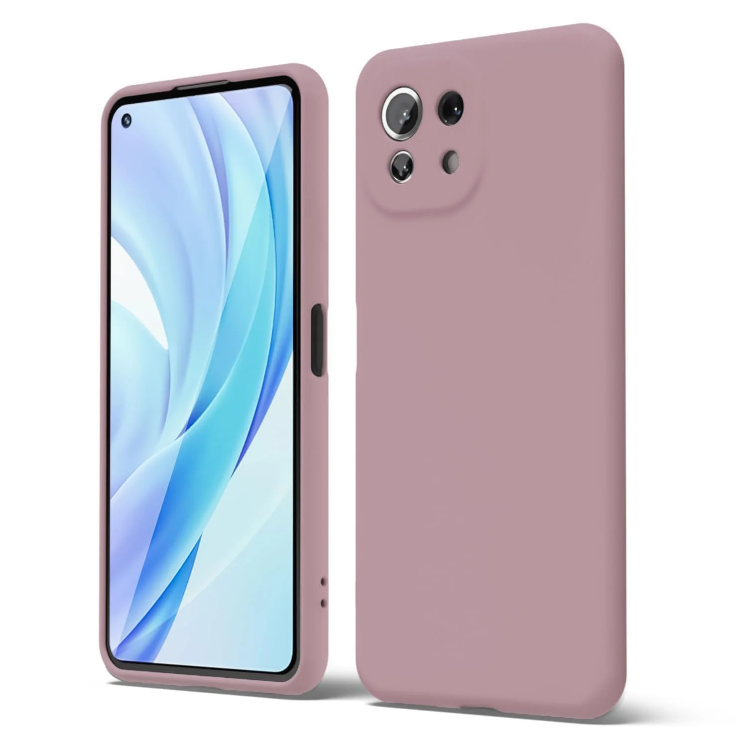 DL3 Mobilak Liquid Silicone Protective Case with Soft Microfiber Lining with Full Camera Protection for Xiaomi Mi 11 Lite 4G / 5G & Mi11 Lite 5G NE - Cashmere