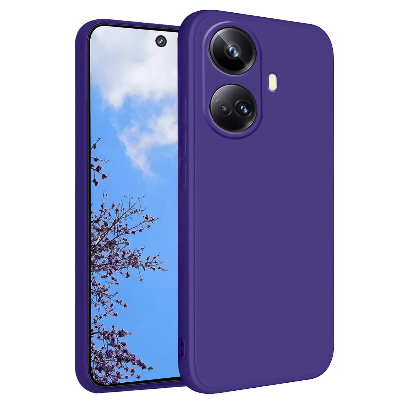 DL3 Mobilak Soft Silicone Protective Case for realme 10 pro plus with Microfiber Lining and Shockproof Design - Purple