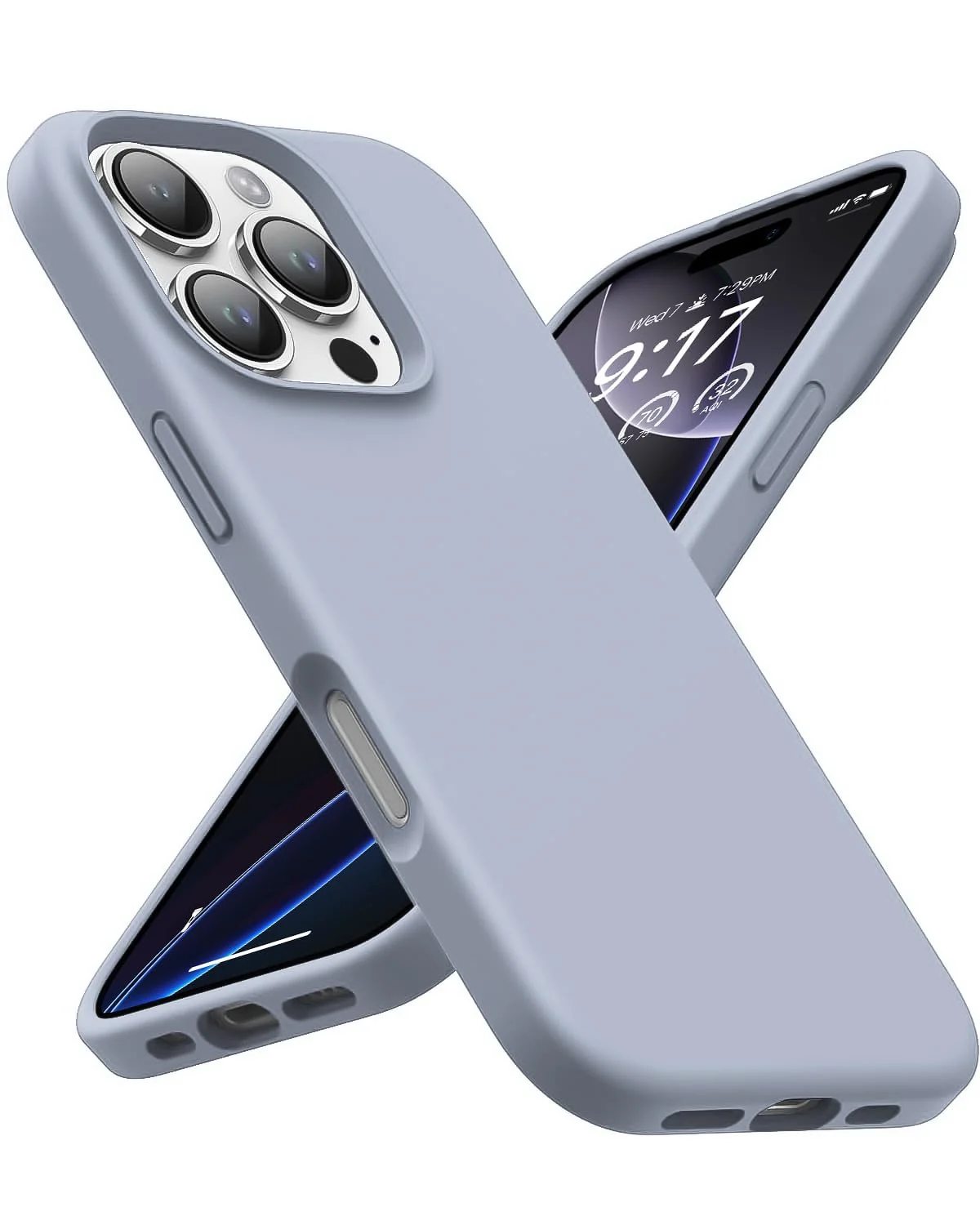 DL3 Mobilak Compatible with iPhone 16 Pro 6.3-inch Case, Premium Liquid Silicone Case, Full Body Protective Cover, Shockproof, Slim Phone Case, Anti-Scratch Soft Microfiber Lining - A. Baby Blue