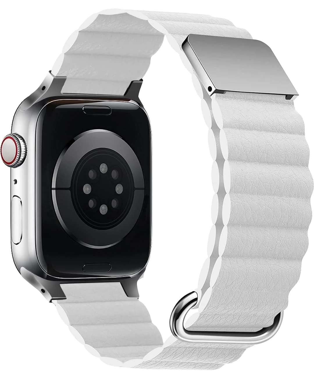Dl3 Mobilak Magnetic Closure System For Apple Watch Ultra Bands 49MM 45MM 44MM 42MM for iWatch Series 8 ultra 7 6 5 4 SE 3 2 Enhanced Adjustable Leather Strap For Men Or Women (Space Grey)
