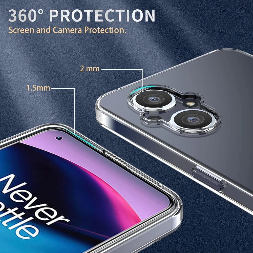 DL3 Mobilak Case Compatible with OPPO Reno 7Z 5G/OnePlus Nord N20 5G Case Crystal Soft TPU Gel Case Flexible Silicone Anti-Scratch Camera Protection TPU Cover - Clear