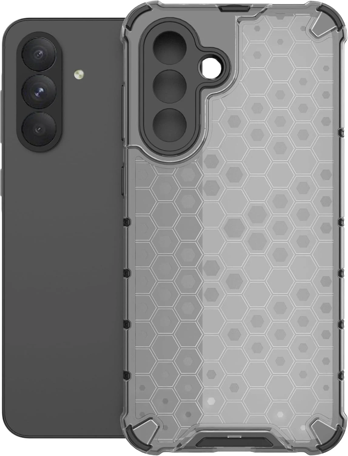DL3 Mobilak Honeycomb Protective Case for Samsung Galaxy A36 5G / Samsung Galaxy A56 5G, Shock-absorbing protection, Transparent design, Slim, lightweight profile - Black