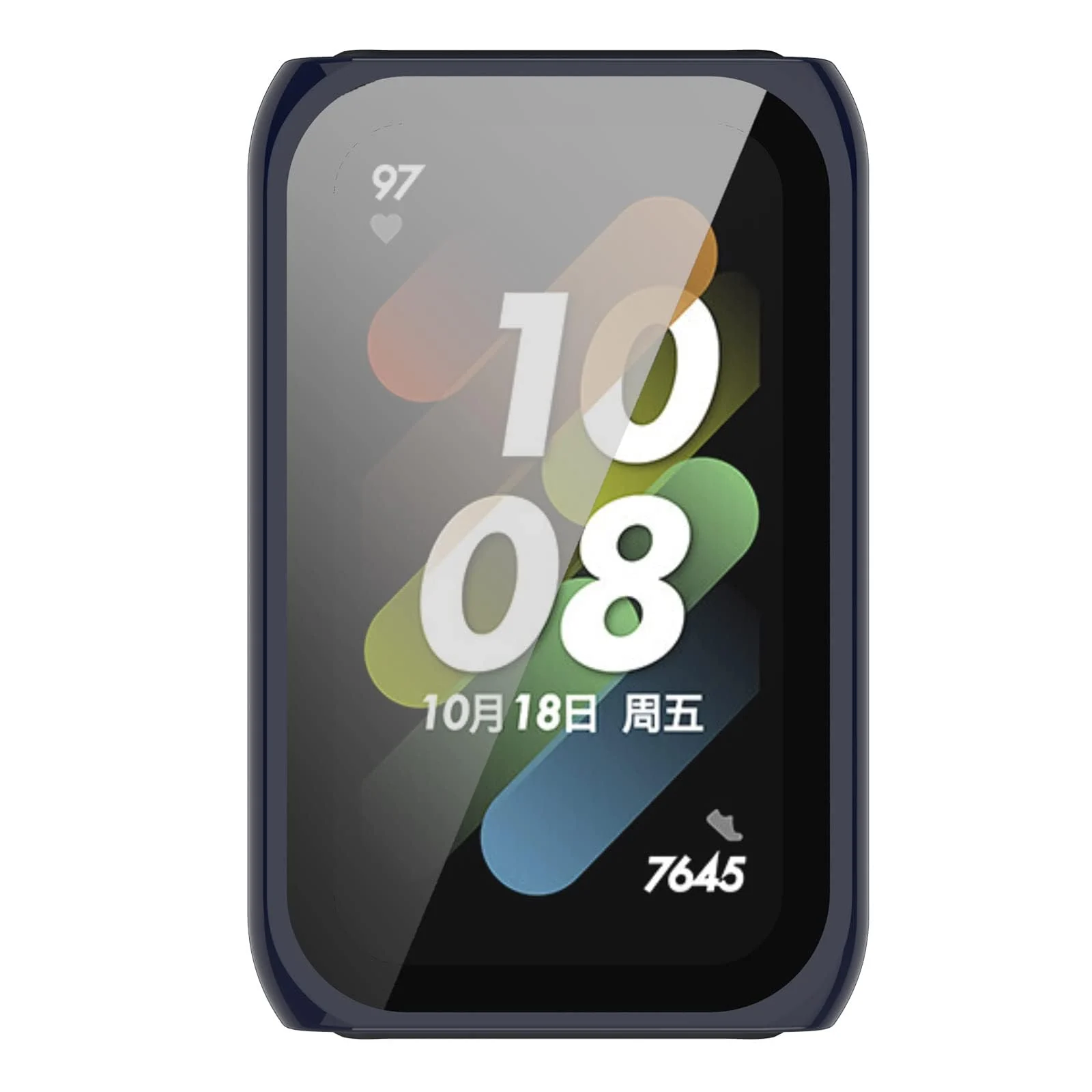 DL3 MOBILAK Full-Coverage Watch Case with Tempered Glass for Huawei Band 6 / Honor Band 6 / Band 7, Blue