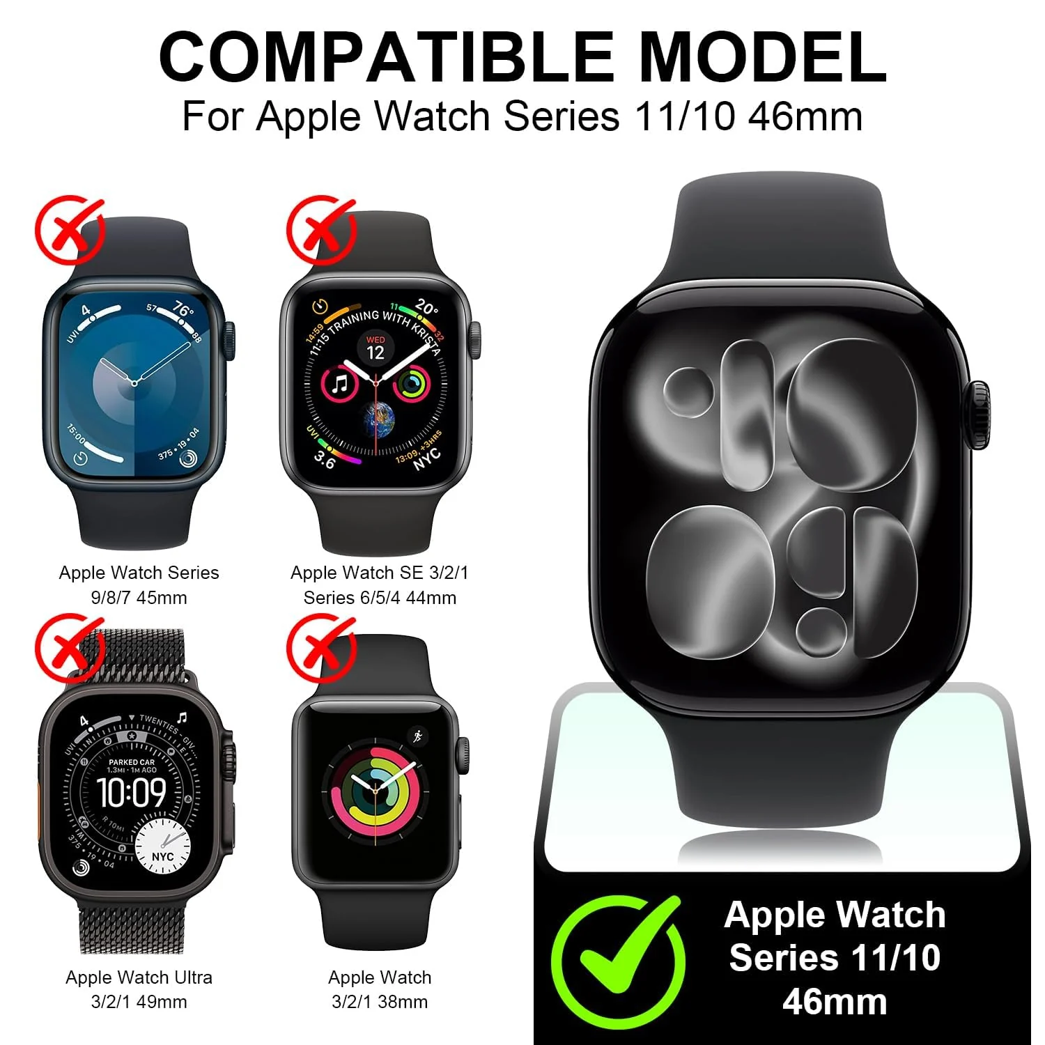 DL3 MOBILAK Full-Coverage Watch Case with Tempered Glass for Apple Watch Series 10 46 mm, Wine Red