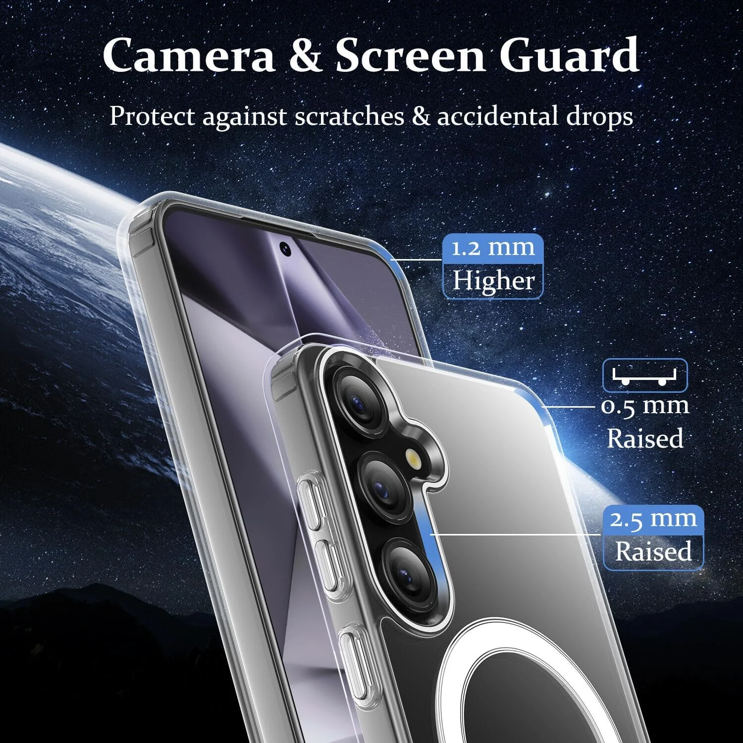 DL3 Mobilak Clear MagSafe-Compatible Magnetic Case for Samsung Galaxy S24 5G with Shockproof Design - Clear