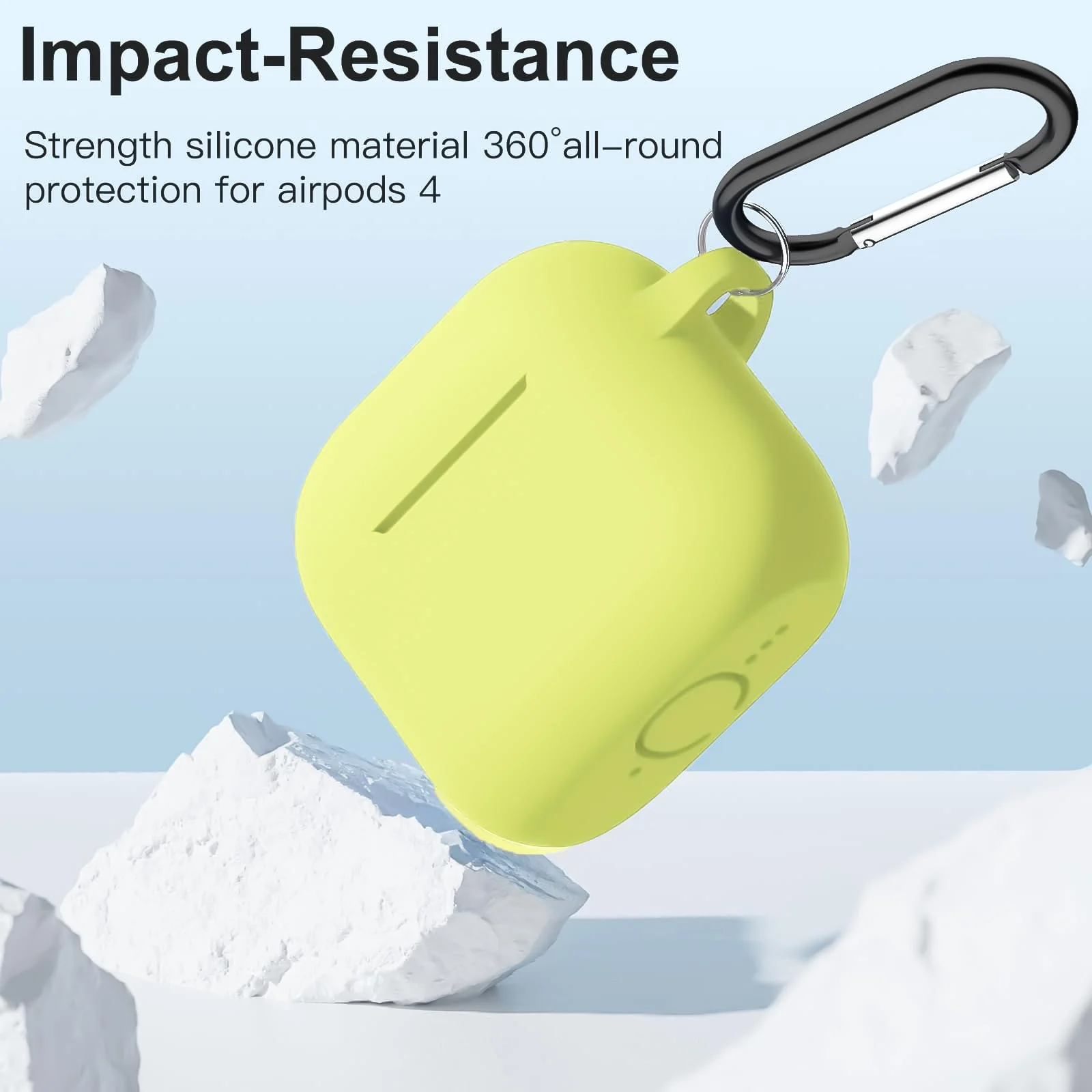 DL3 Mobilak Compatible with AirPods 4 Case (2024), Soft Silicone Full Protective Case Cover with Keychain, For Apple AirPods 4th Generation for Women Men - Yellow