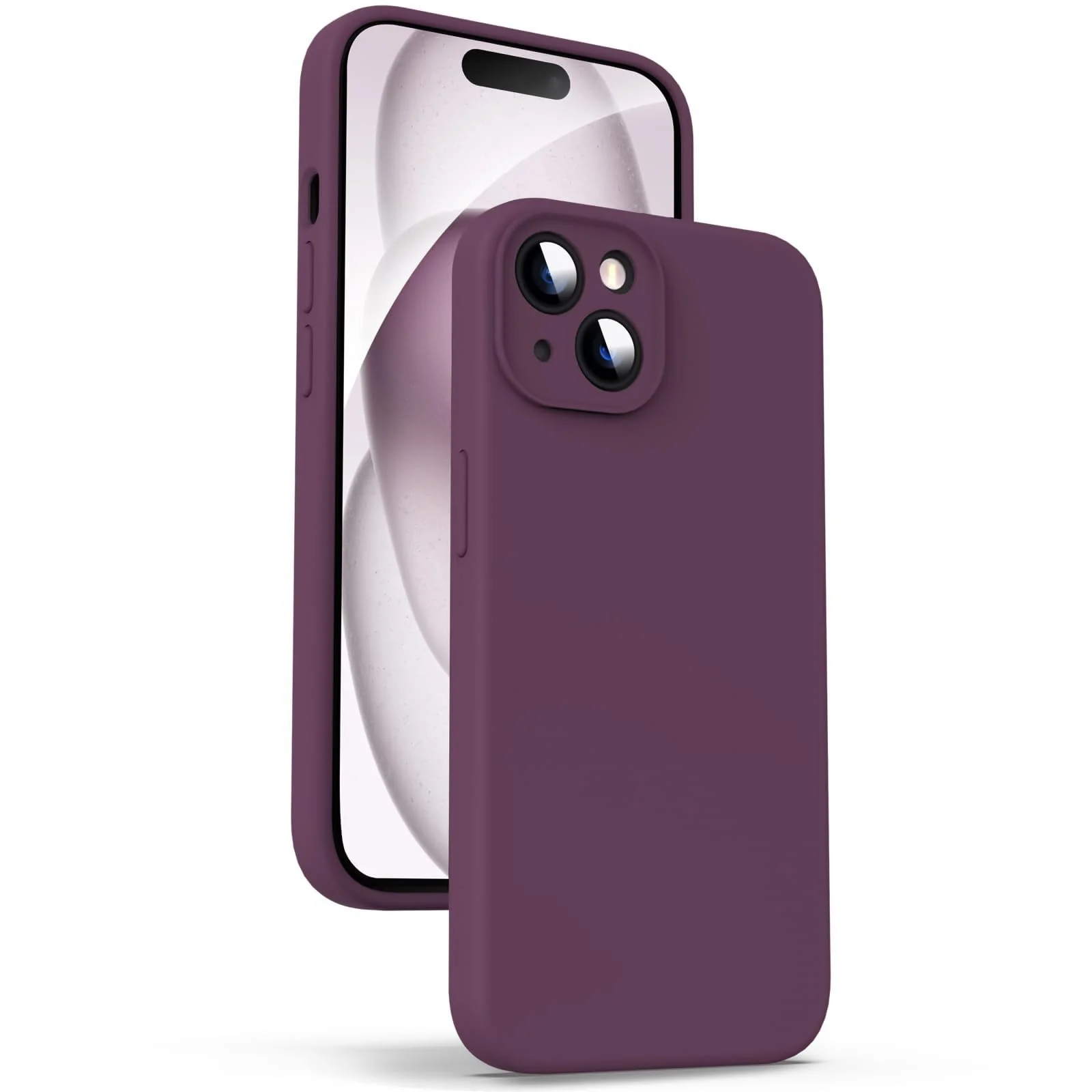 DL3 Mobilak Liquid Silicone Protective Case for iPhone 13 (6.1 Inch) with Camera Protection and Microfiber Lining - Purple