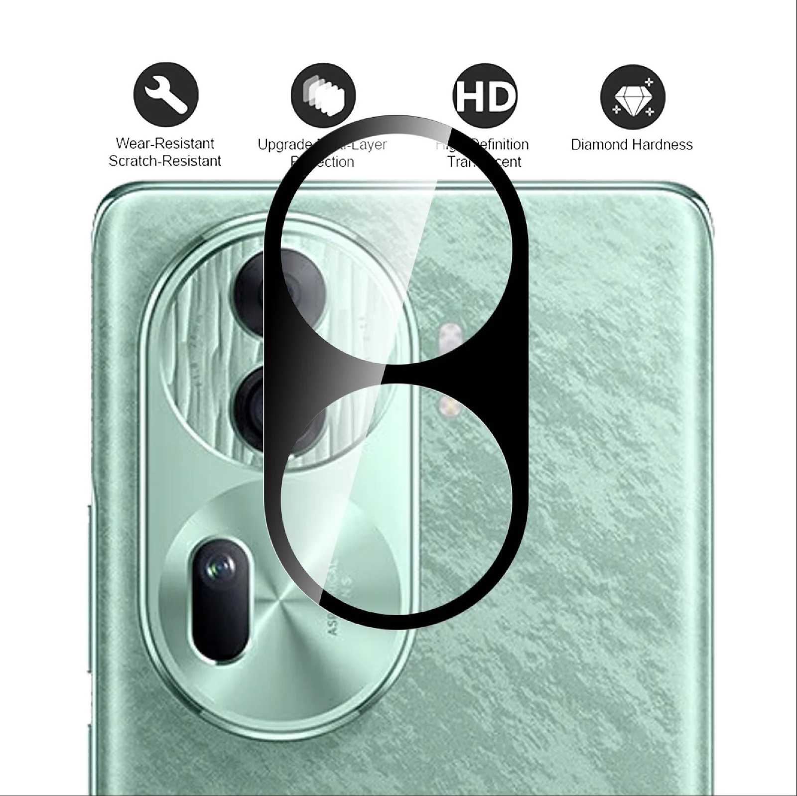 DL3 Mobilak OPPO Reno 11 5G | OPPO Reno 11 Pro 5G Camera Lens Protector Tempered Glass Screen Protector HD [Full Coverage][Anti-Scratch] Drop Protection Ultra Clear/Thin Lens Protector Case - Black