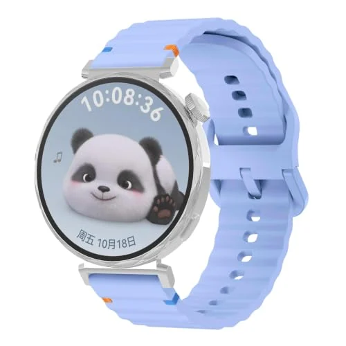 18MM Silicone Wave Band Replacement Strap for Huawei Watch GT 6/5/4 41MM, GT 5 Pro 42MM - Sports Wristband for Garmin Venu 4 41MM/3S/2S, Forerunner 265S/255S, vivoactive 4S, vivomove 3S - Sky Blue