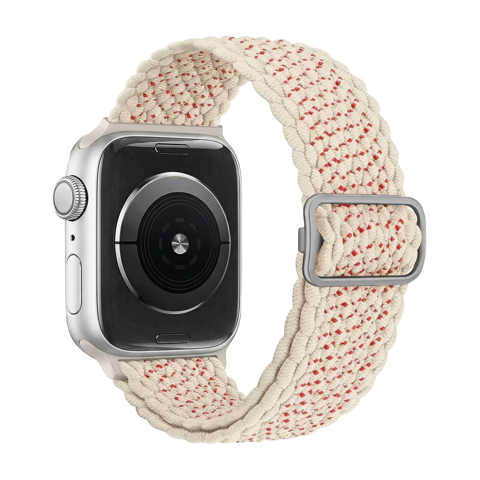 DL3 Mobilak Stretchy Nylon Solo Loop Strap For Apple Watch Band 49mm 45mm 46mm 44mm 42mm for Women Men, Sport Breathable Braided Wristband for iWatch Series 11 10 9 8 7 6 5 4 SE Ultra 3 2 1 - Starlight Speckled