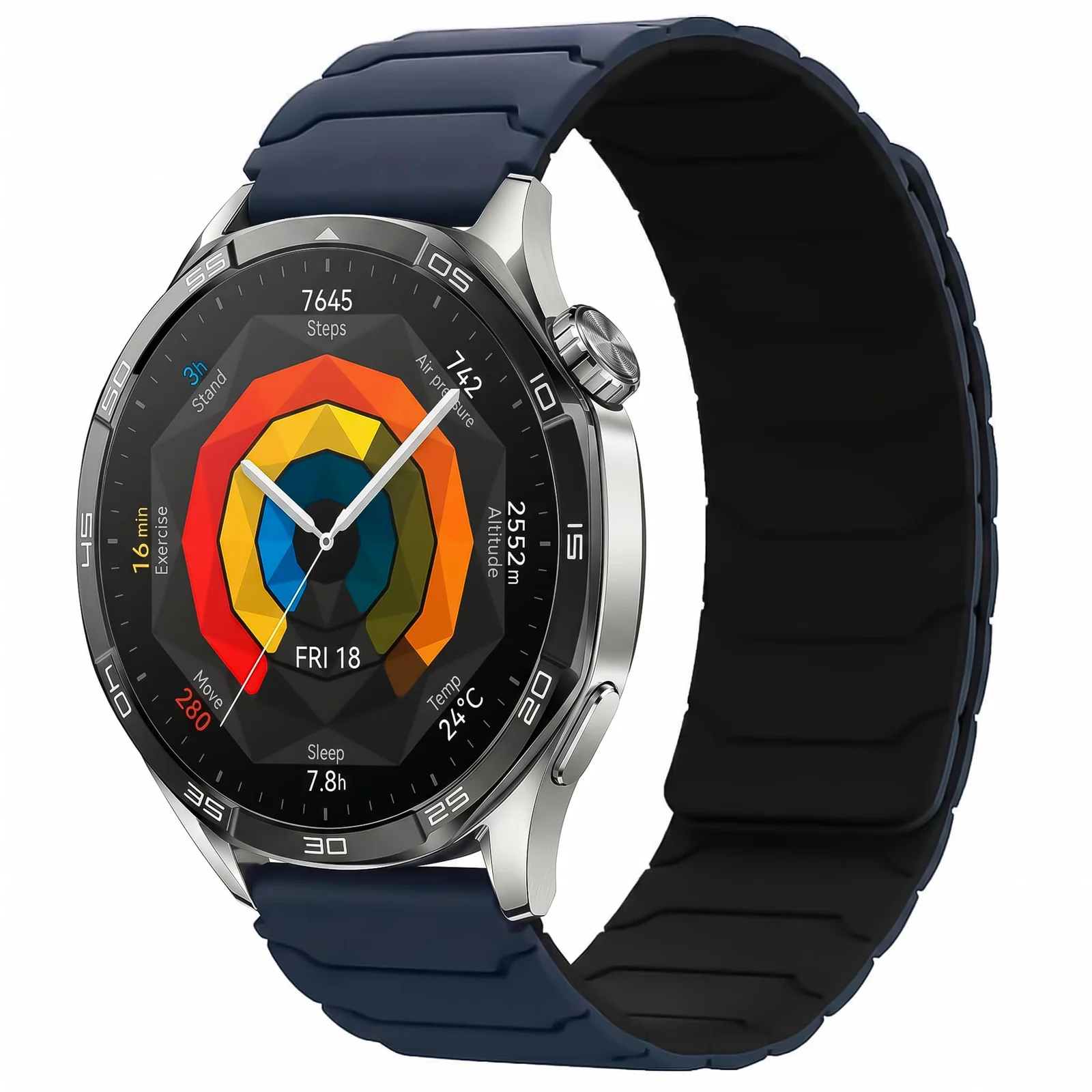 DL3 Mobilak 22mm Silicone Magnetic Strap for Xiaomi Redmi Watch 5 Active/5 Lite/Samsung Galaxy Watch 46mm/Watch 3 45mm/Gear S3/Huawei watch (GT6 GT5 GT4 GT3 GT2 GT 46MM)/GT2E/GT6 Pro/GT 5 Pro/Amazfit GTR4/Bip 6 - Dark Blue/black