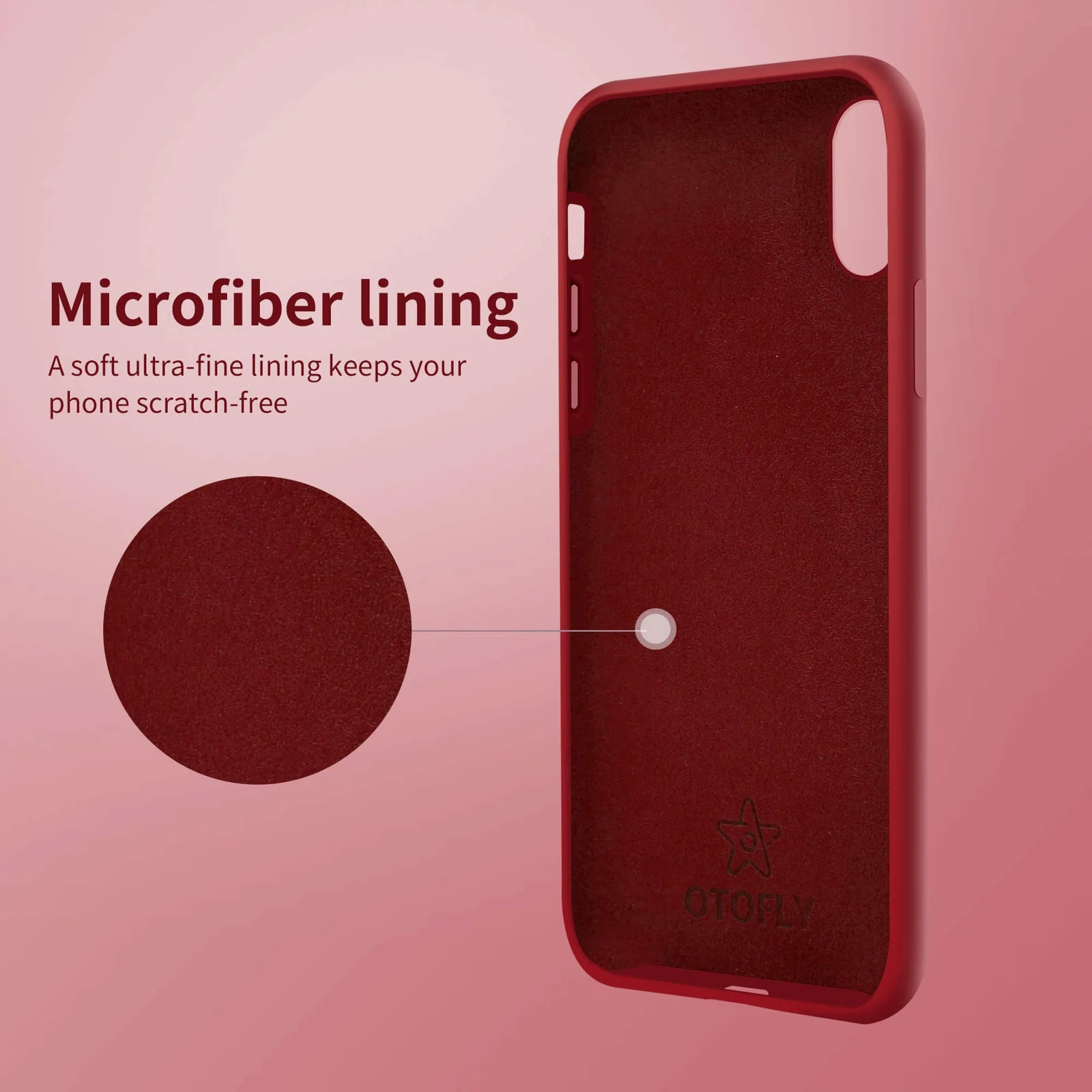 DL3 Mobilak Liquid Silicone Case for iPhone XR, Shock-absorbing protection, Scratch-resistant surface, Soft microfiber lining - Dark Red 2
