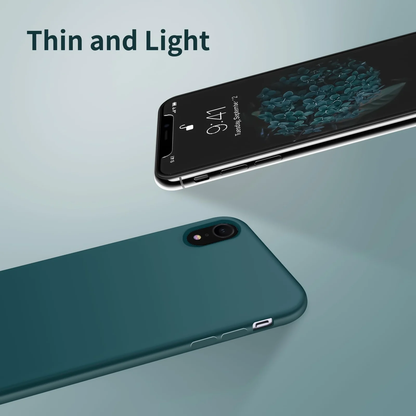 DL3 Mobilak Compatible with iPhone XR Case, Liquid Silicone Case, Full Body Protective Cover, Shockproof, Slim Phone Case, Anti-Scratch Soft Microfiber Lining - Storm Blue