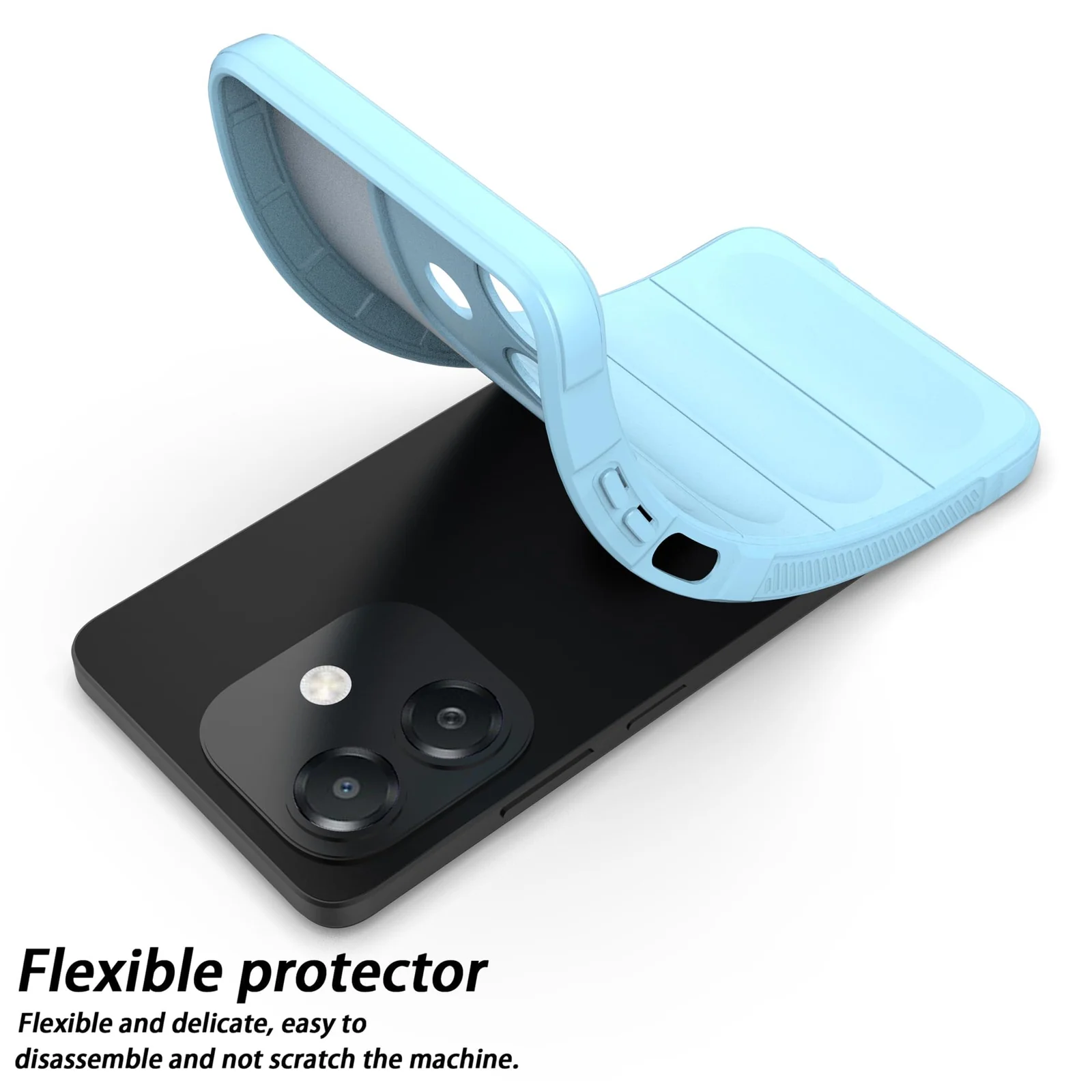 DL3 Mobilak Flexible Silicone and TPU Protective Case with Camera Protection for OPPO A3 / OPPO A3x / A40 - Baby Blue