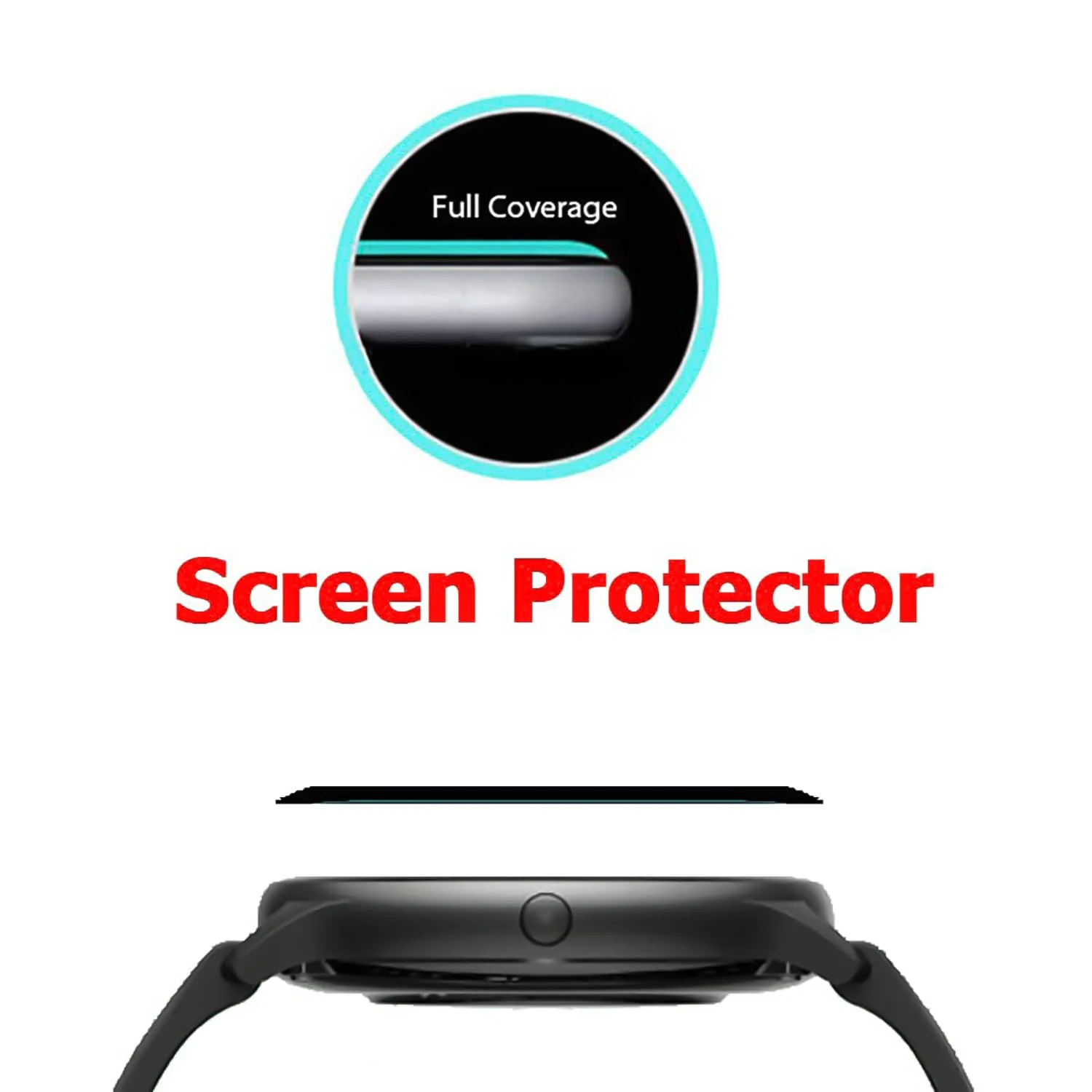DL3 Mobilak Screen Protector For Amazfit Pop 3R, 3D Curved Soft Edge Protective Film [Anti-Scratch] [Bubble Free] [Ultra Shatterproof] [High Sensitive] (Not Glass) - Black