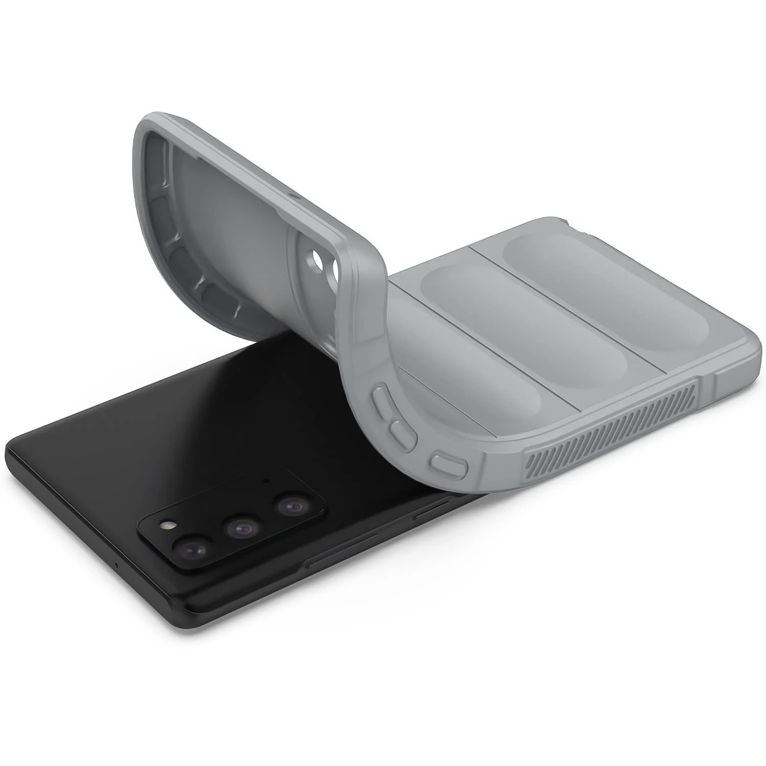 DL3 Mobilak Silicone Case for Samsung Galaxy Note 20 5G Heavy Duty Protective [Slim Fit] Shockproof Soft Flexible Protective Design Shock-Absorption TPU Cover With Camera Protection - Gray