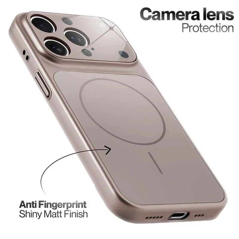 DL3 Mobilak MagSafe-Compatible Magnetic Case for iPhone 13 Pro with Camera Protection and Shockproof Design - Titanium Gold