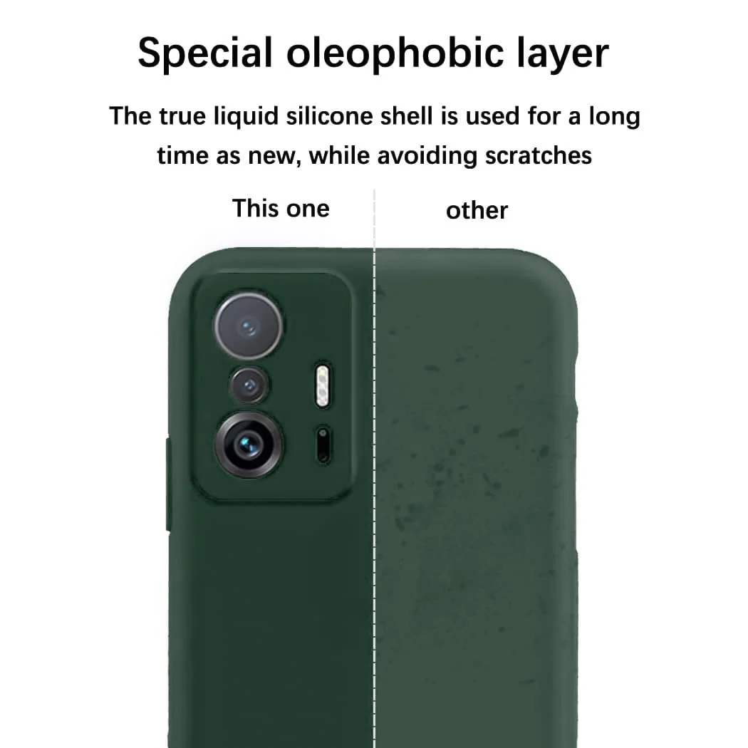 DL3 Mobilak Soft Silicone Protective Case for Xiaomi 11T / Xiaomi 11 T Pro with Microfiber Lining and Shockproof Design - Green