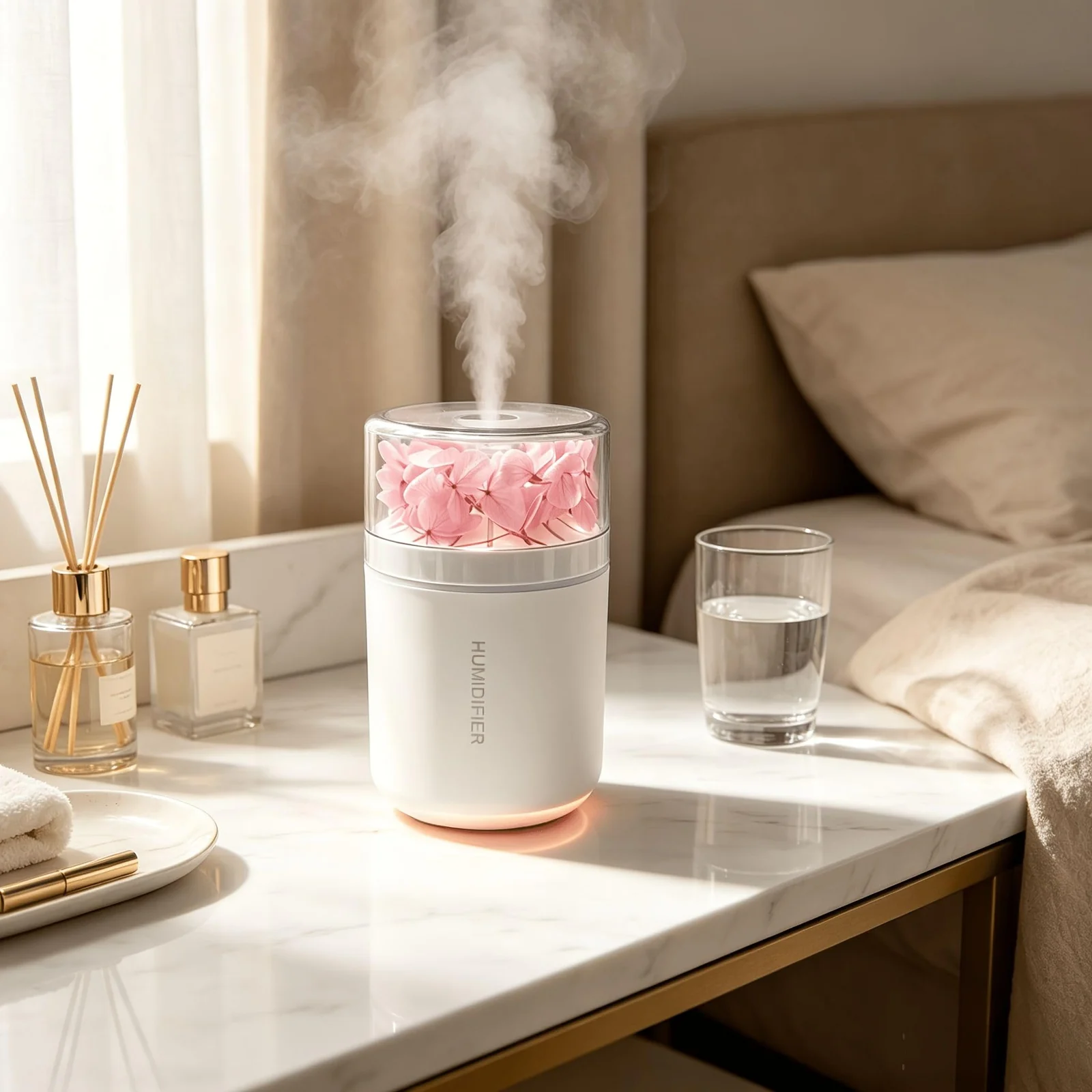 MOBIGON 180 ml USB Humidifier with Night Light, Style-1