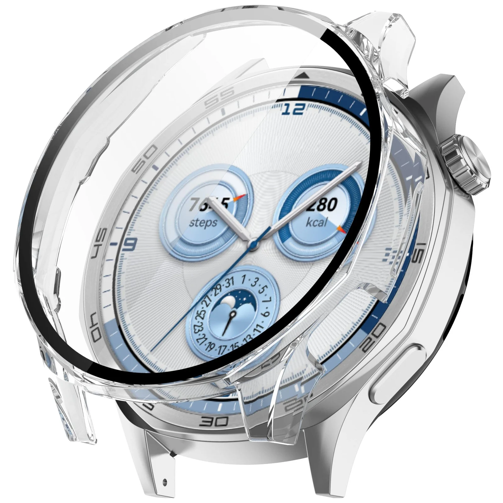 DL3 MOBILAK Full-Coverage Watch Case with Tempered Glass for Huawei Watch GT 4 46 mm, Clear