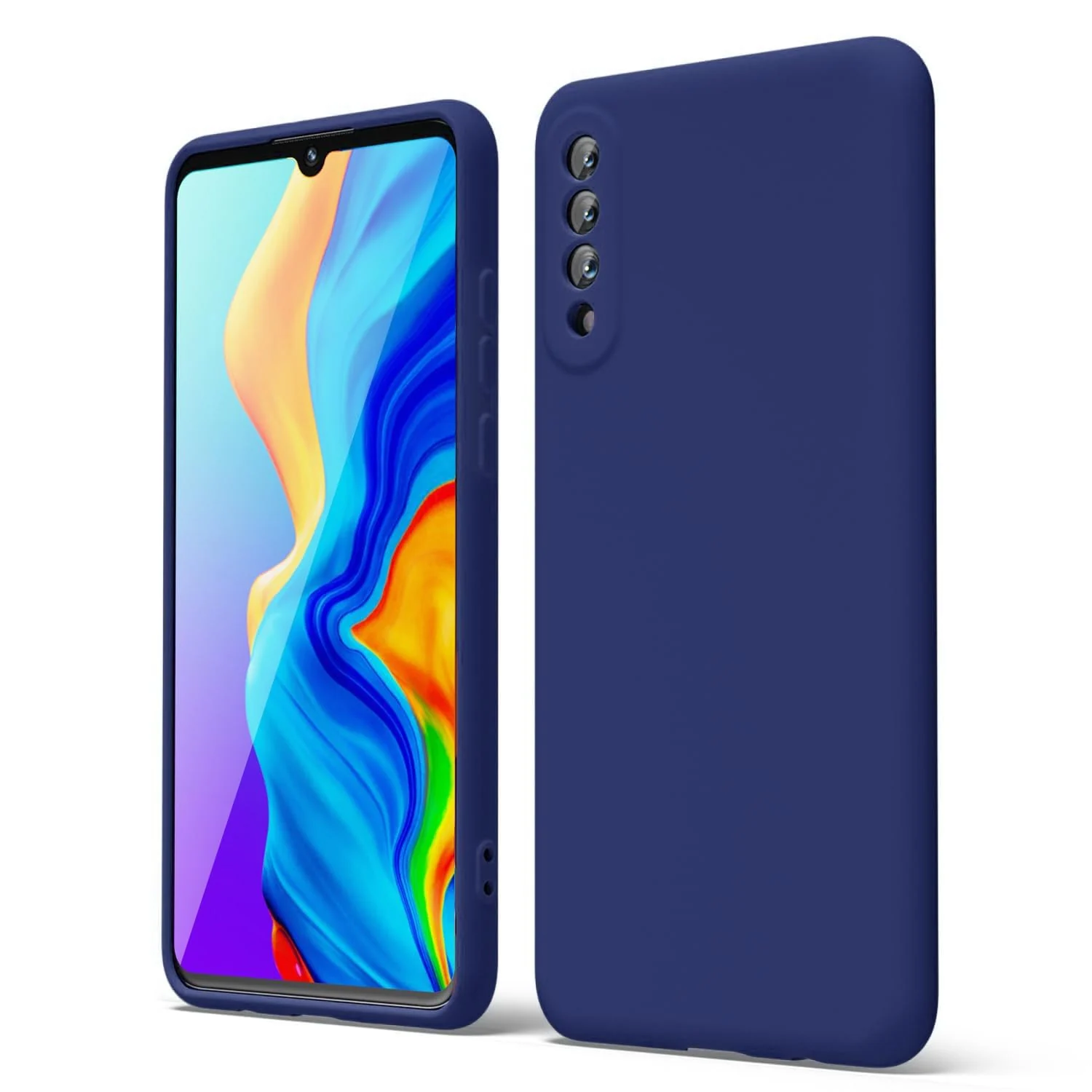 DL3 Mobilak Liquid Silicone Protective Case for Xiaomi Mi 9 Lite with Microfiber Lining and Shockproof Design - Blue 2
