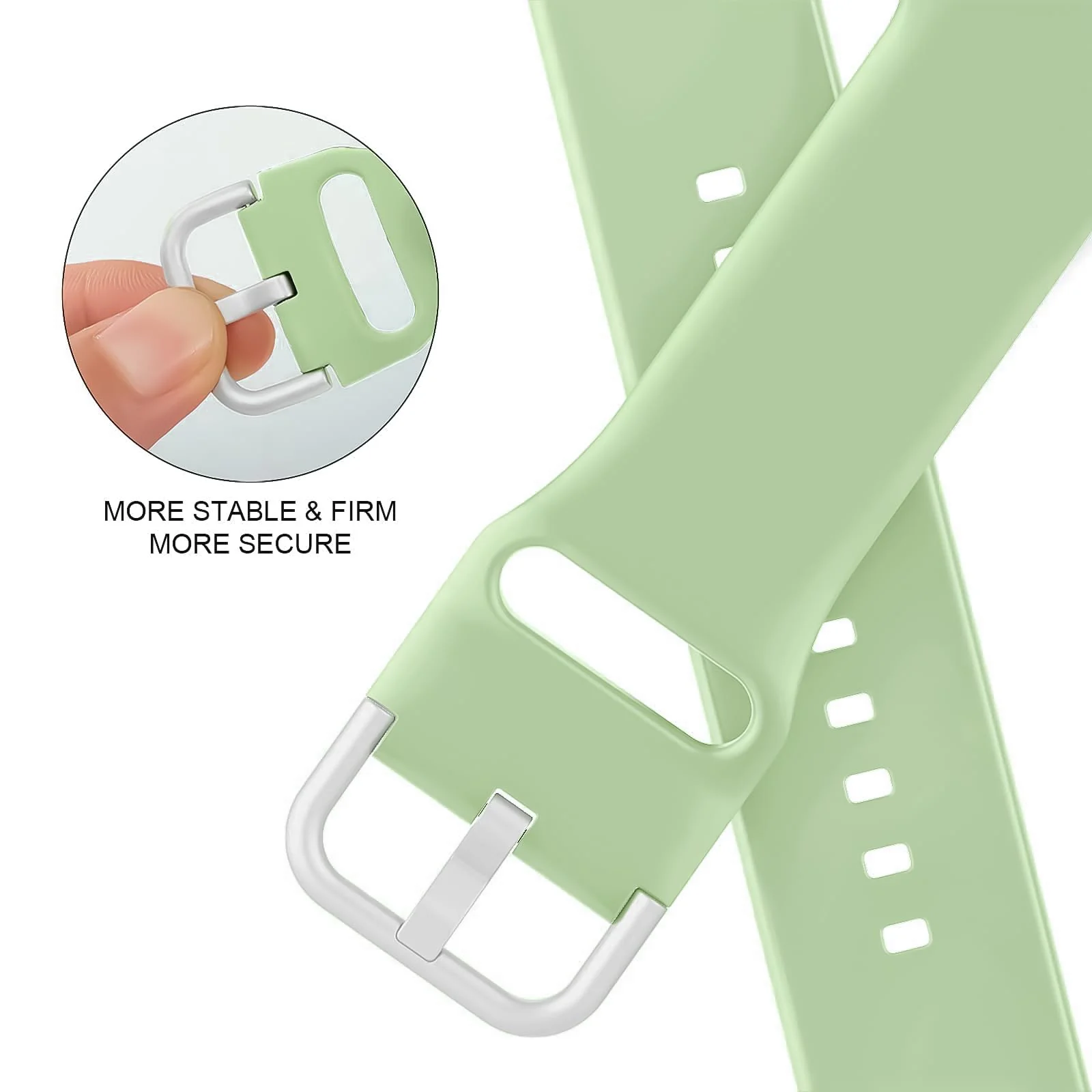 DL3 Mobilak Sport Band For Apple Watch Ultra 49mm 46mm 45mm 44mm 42mm, Soft Silicone Wristband Replacement Strap with Classic Clasp for iWatch Series 11 10 9 8 7 6 5 4 SE SE2 Ultra 3 2 1 for Women Men - Mint Green