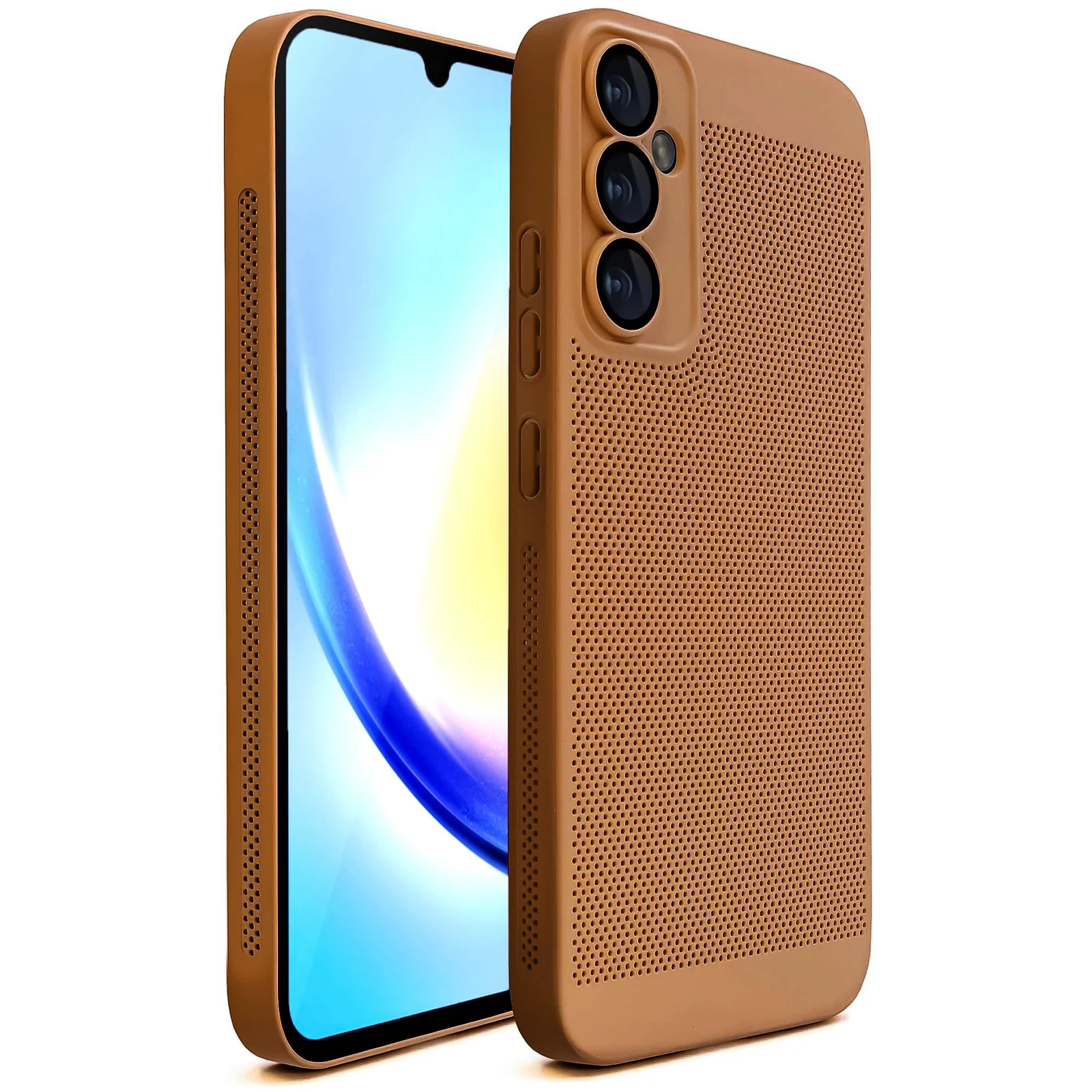 Dl3 Mobilak Case For Samsung Galaxy S21 FE 5G Heat Dissipation Case with Built-in Camera Lens Protector Slim Fit Breathable Cooling Anti-Fingerprint Hard PC Back Shockproof Cover (Baby Blue)