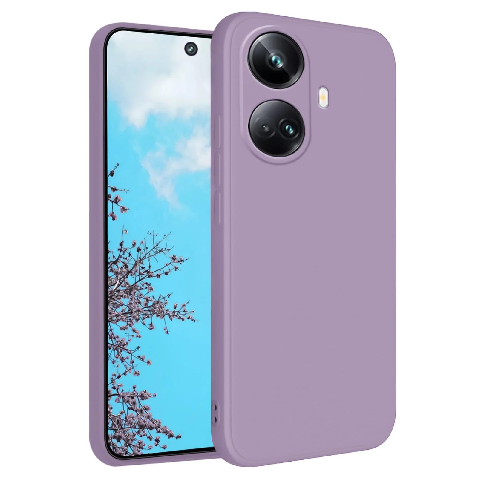 DL3 Mobilak Soft Silicone Protective Case for realme 10 pro plus with Microfiber Lining and Shockproof Design - Lavender 1