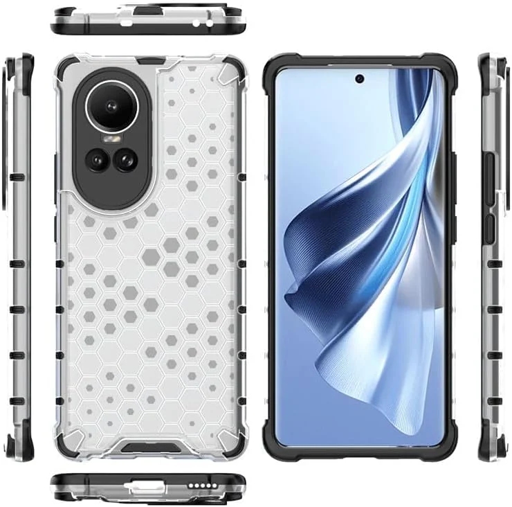 DL3 Mobilak Clear PC and TPU Protective Case for OPPO Reno 10 5G / Reno 10 Pro 5G with Shockproof Design - Clear