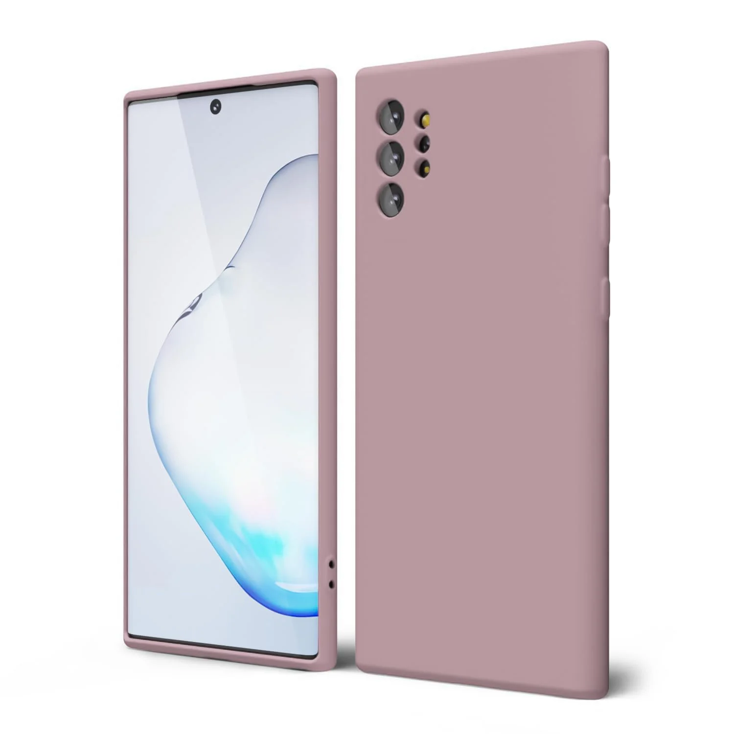 DL3 Mobilak Liquid Silicone Protective Case for Samsung Galaxy Note10 Plus with Microfiber Lining and Shockproof Design - Cashmere