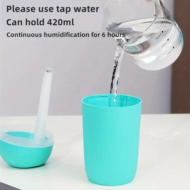 Mobigon Wood Cool Mist Ultrasonic Humidifier for Room Moisture, Aroma Diffuser for Home, 400ml Essential Oil Diffuser with 7 Colorful Night Light, Auto Shut-Off, Home, Office - Turquoise