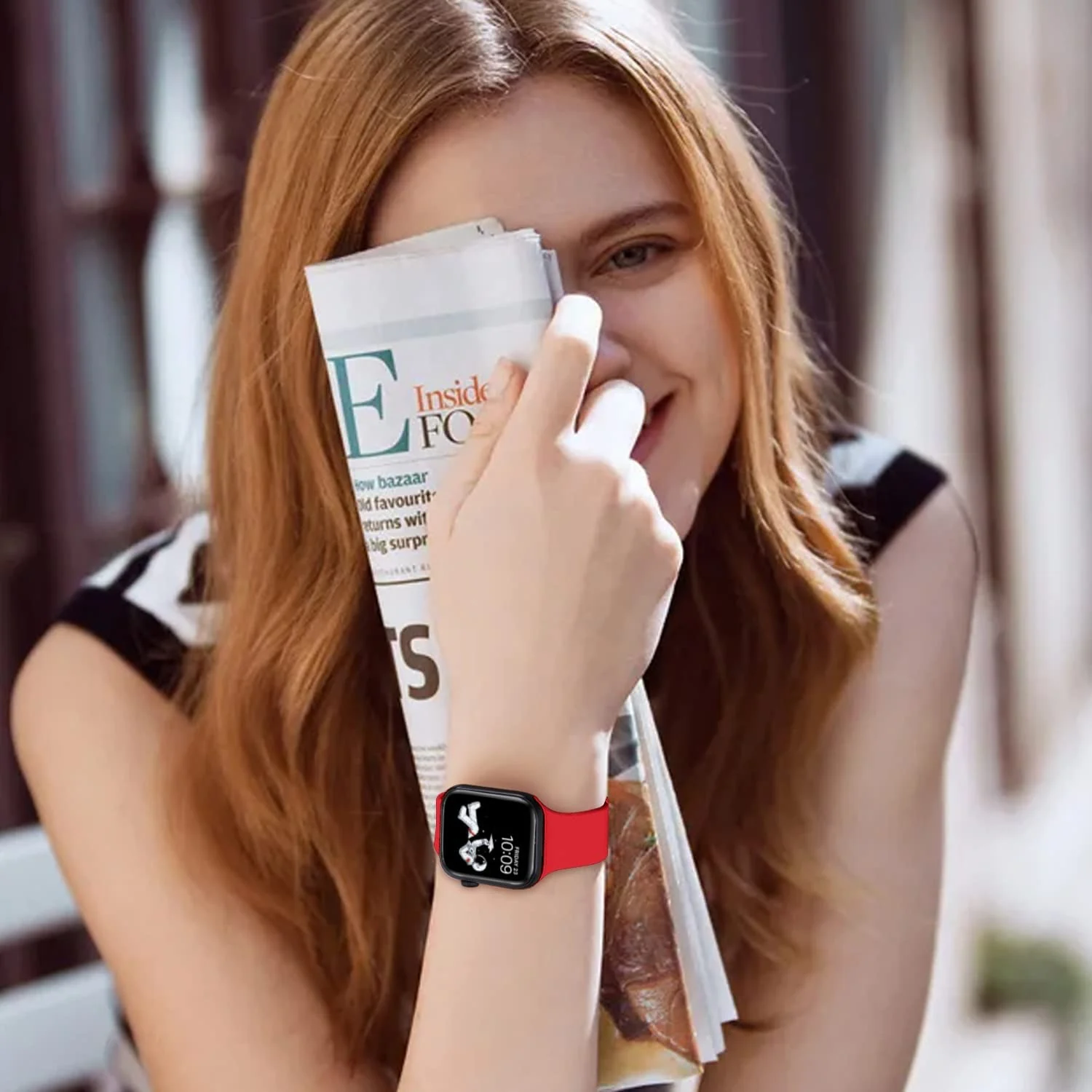 DL3 Mobilak Bands Compatible with Apple Watch Ultra 49mm 45mm 44mm 42mm 41mm 40mm 38mm, Replacement Soft Silicone Strap for iWatch Ultra/Ultra 2 Series 9/8/7/6/5/4/3/2/1 (A. , 42MM/44MM/45MM/49MM) - A.Red