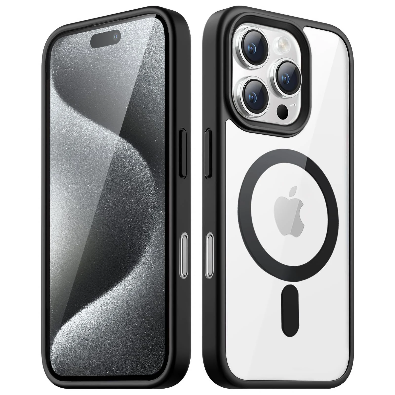 DL3 Mobilak Translucent Matte Case for iPhone 16 Pro 6.3-Inch Compatible with, Compatible with MagSafe accessories, Shock-absorbing protection, Scratch-resistant surface - Black