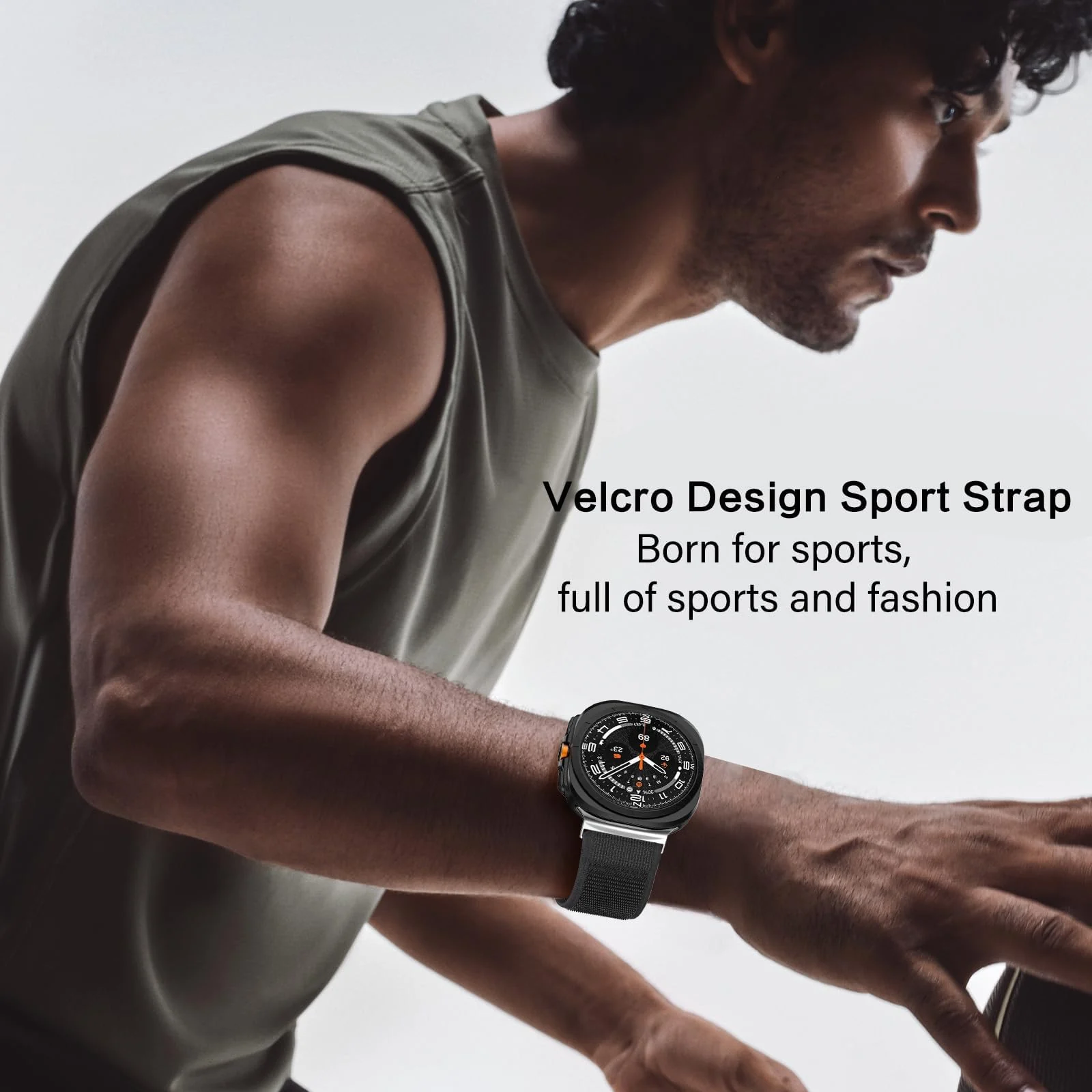 DL3 Mobilak For Samsung Galaxy Watch ultra Strap 47mm, One Click Trail Loop Strap for Men Women, Soft Nylon Sport Loop Elastic Replacement Wristband for Galaxy Watch 7 Ultra - Black