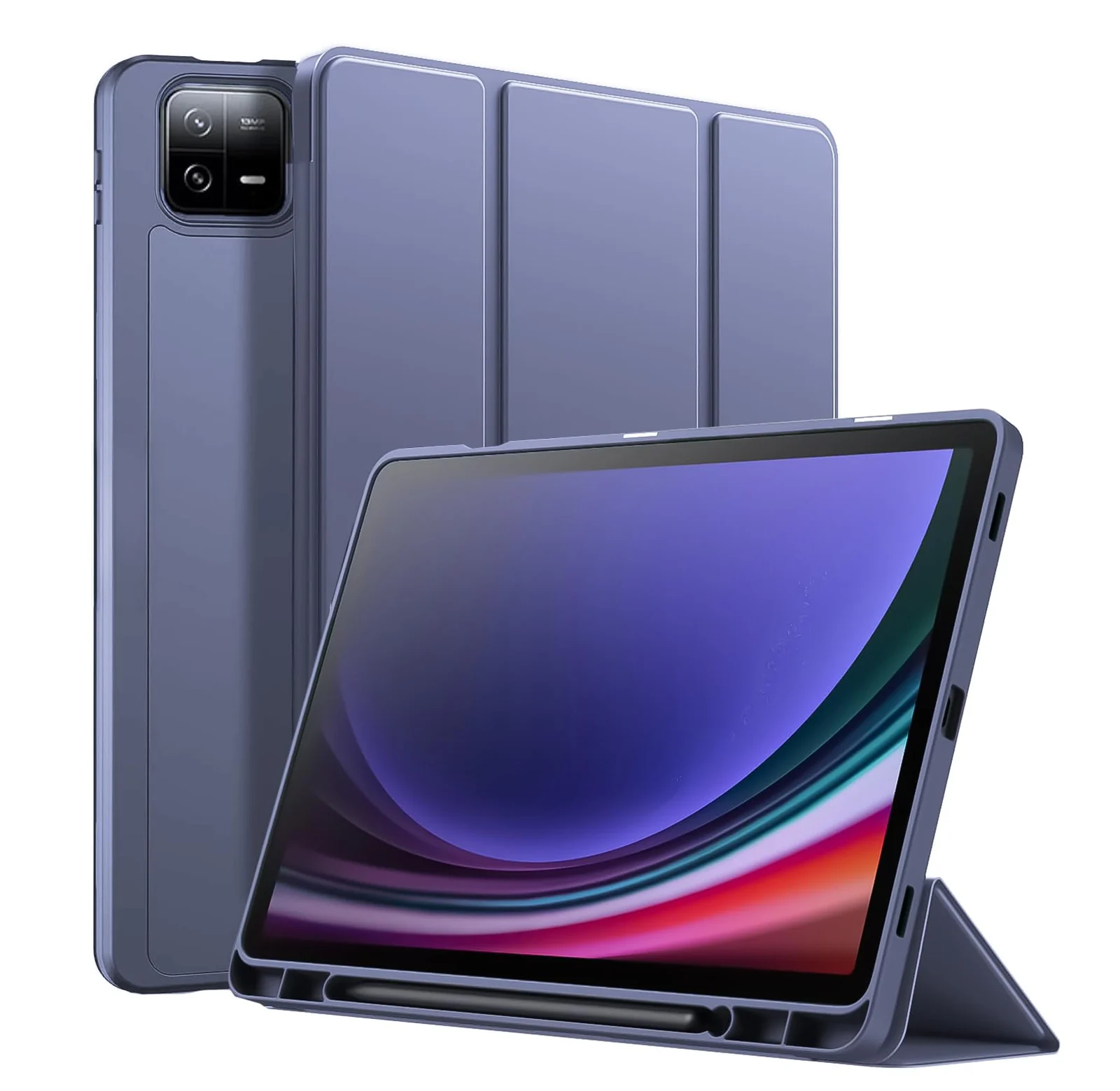 DL3 Mobilak Xiaomi Pad 6/Pad 6 Pro Case with Pen Holder 11.0 inch 2023, Soft TPU Back Trifold Stand Protective Smart Cover Flip for Xiaomi Pad 6/Pad 6 Pro, Auto Wake&Sleep - Lavender