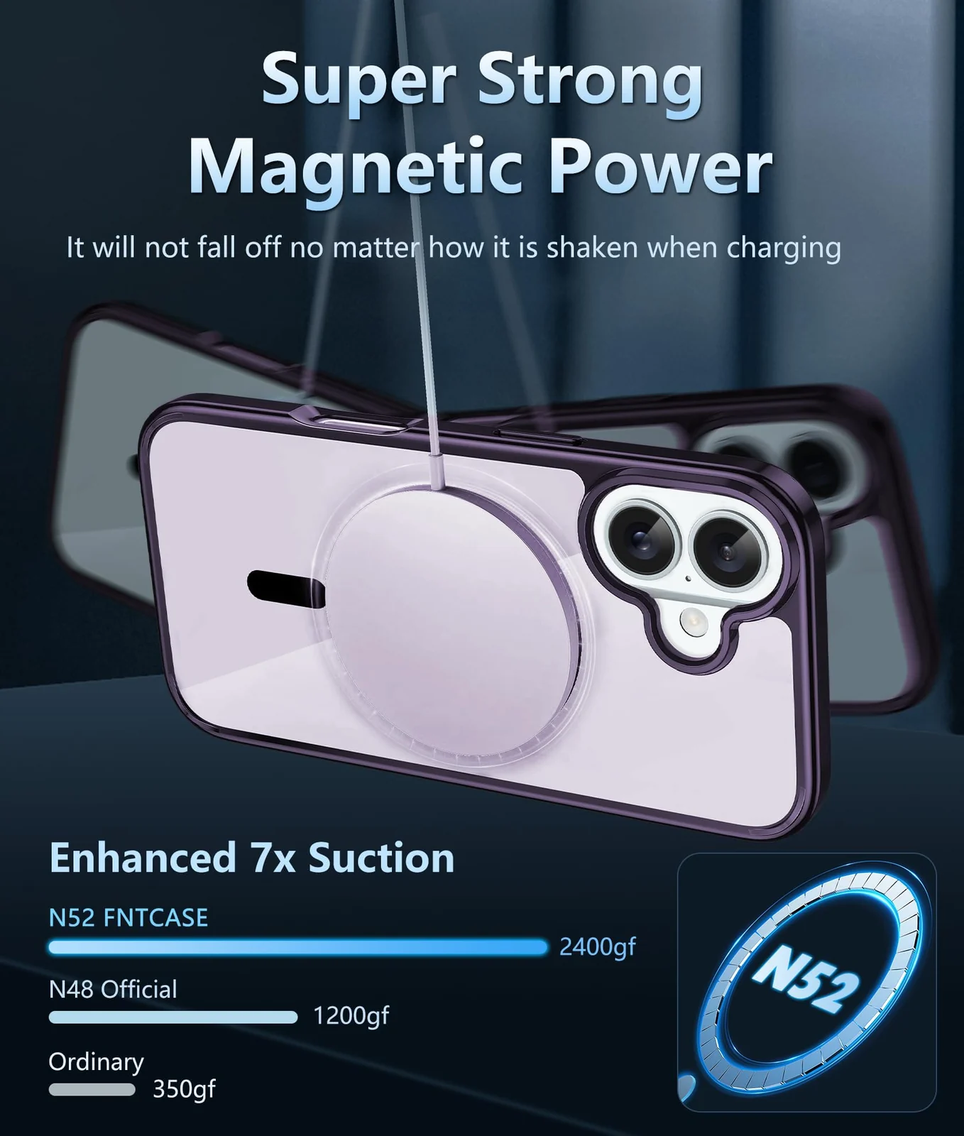 DL3 Mobilak Magnetic Case for iPhone 16 6.1-Inch Compatible with MagSafe, Shockproof Phone Bumper Cover, Solid Color Matte TPU Frame, Anti-Scratch Clear Back - Purple