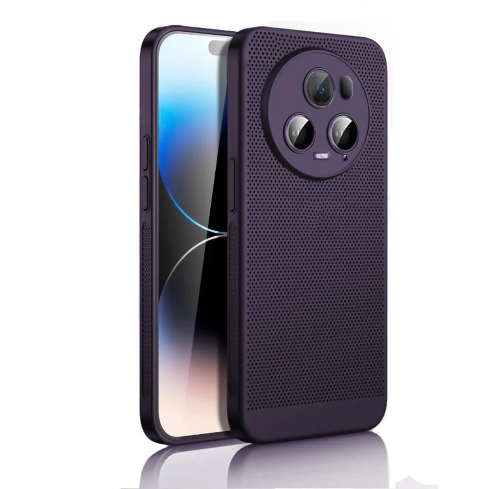 Dl3 Mobilak Case For HONOR Magic 5 Pro Heat Dissipation Case with Built-in Camera Lens Protector Slim Fit Breathable Cooling Anti-Fingerprint Hard PC Back Shockproof Cover (Gray)