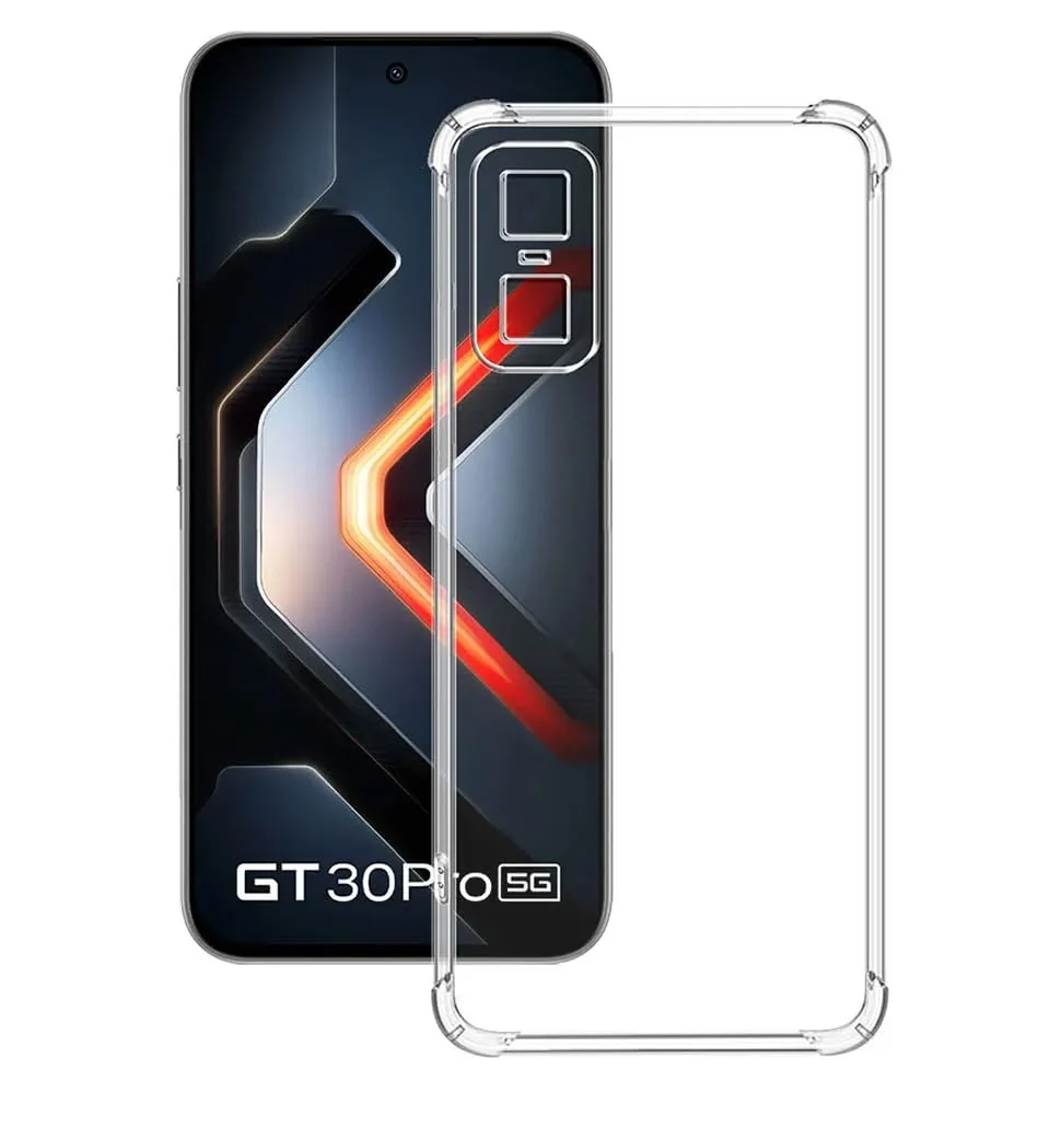 DL3 Mobilak Case Compatible with Infinix GT 30 Pro, Cover SiliconeTransparent TPU Gorilla Anti-shock Protector Camera Shockproof Corners - Clear
