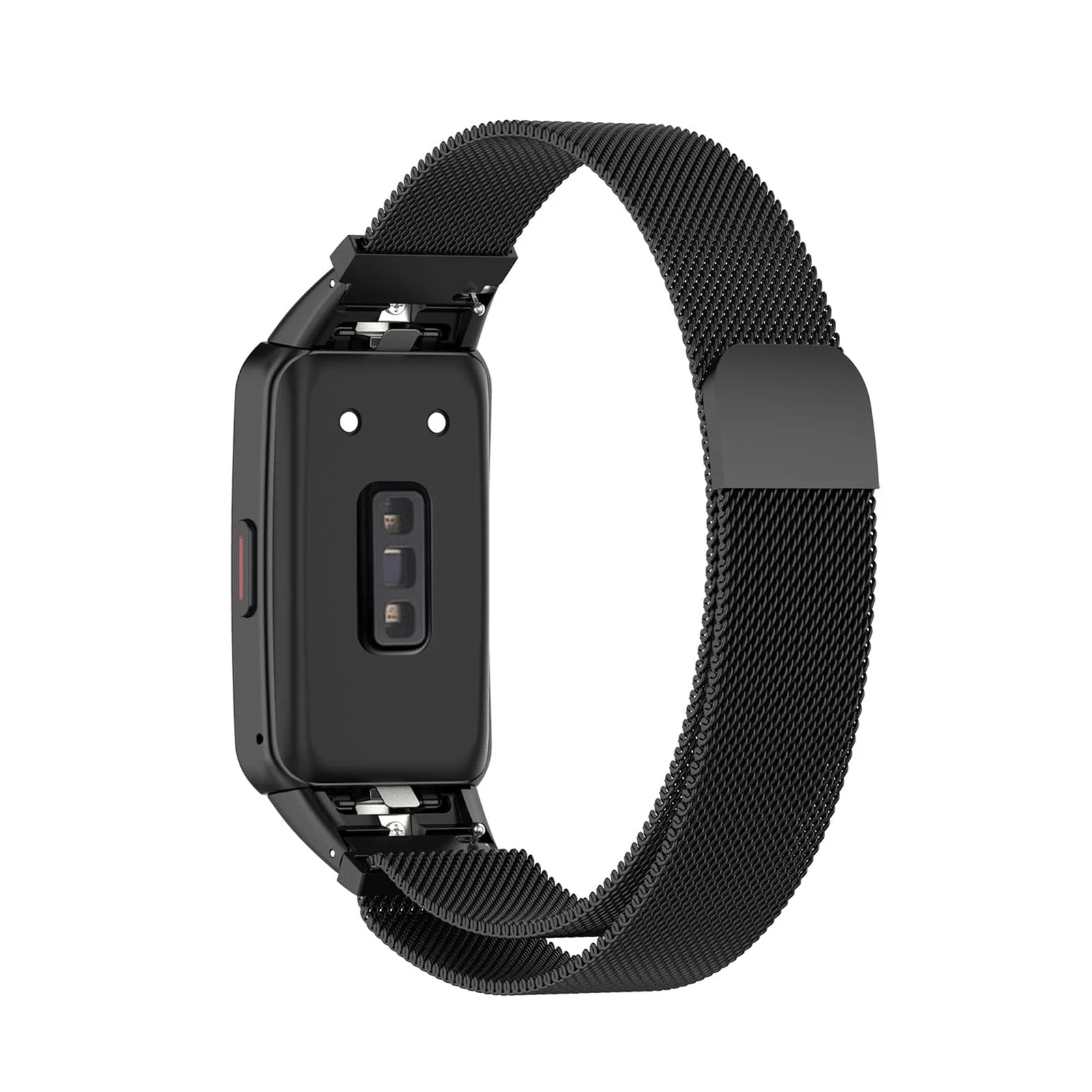 DL3 Mobilak Strap for Honor Band 6/Huawei Band 6/Huawei Band 6 Pro, Metal Woven Stainless Steel Magnetic Replacement Strap, Classic Adjustable Watch Strap For Honor Band 6 Bracelets - Black
