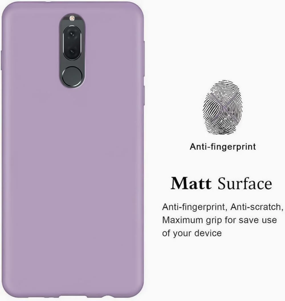 DL3 Mobilak Soft Silicone Protective Case for Huawei Mate 10 Lite with Microfiber Lining and Shockproof Design - Lavender