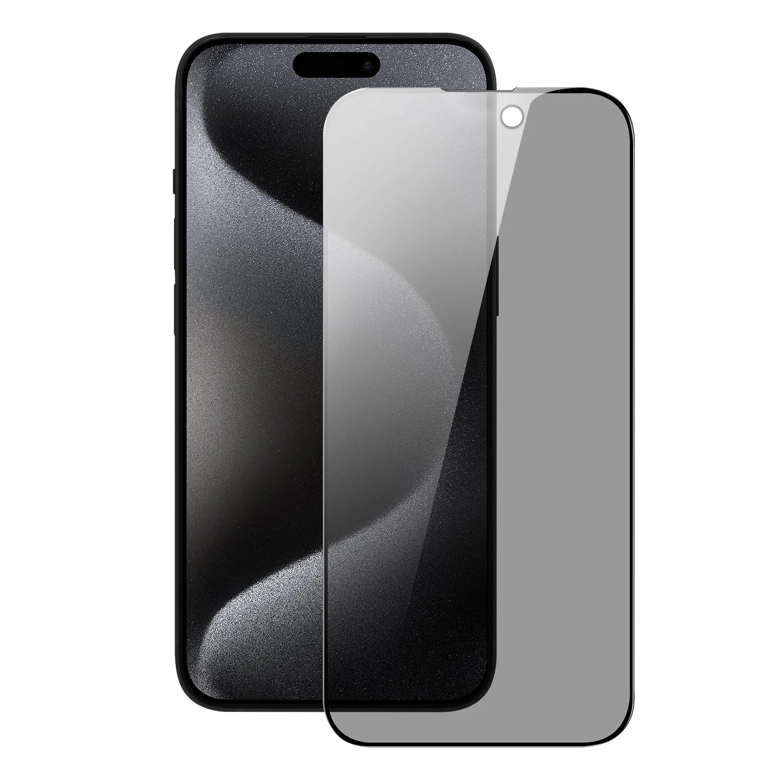 DL3 Mobilak iPhone 15/15 Pro Privacy Screen Protector, Anti-Spy 9H Hardness Tempered Glass Film [Case Friendly] [Bubble Free] - Black
