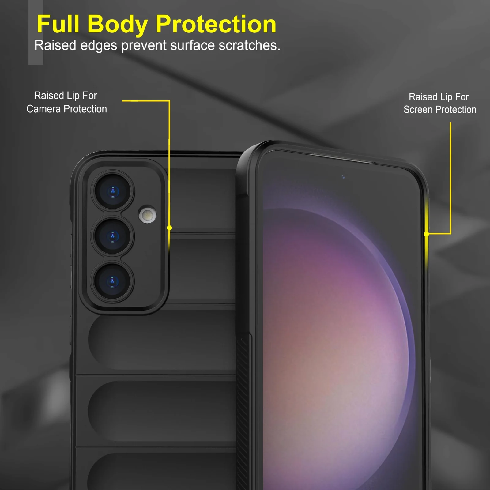 DL3 Mobilak Soft Silicone Protective Case for Samsung Galaxy S23 FE 5G with Camera Protection and Shockproof Design - Black