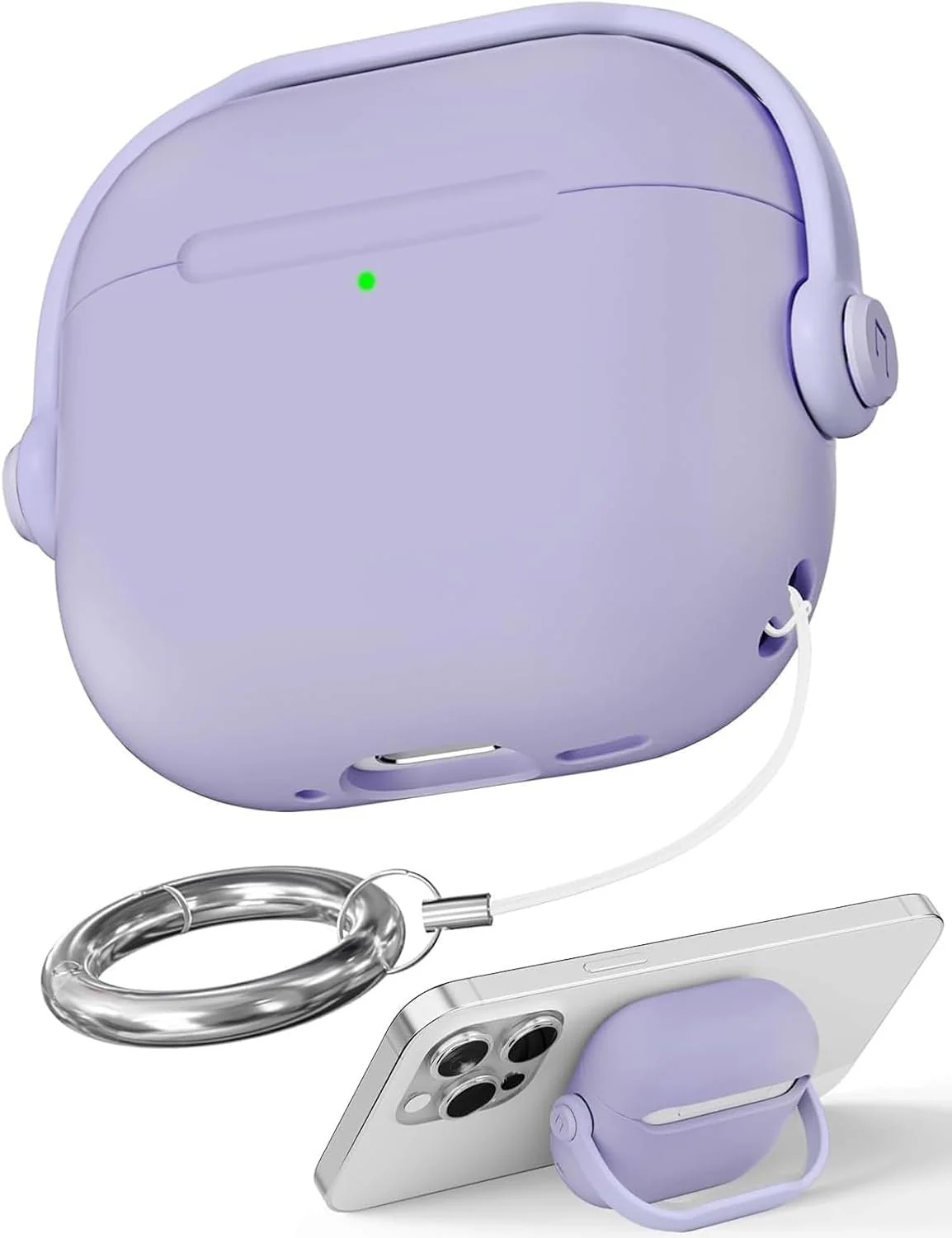 DL3 Mobilak Protective Case for AirPods 3 [With Closure Lid] [Front LED Visible] [With Wrist Strap] Skin Case Compatible with Airpod 3rd Generation 2021 - Light Purple