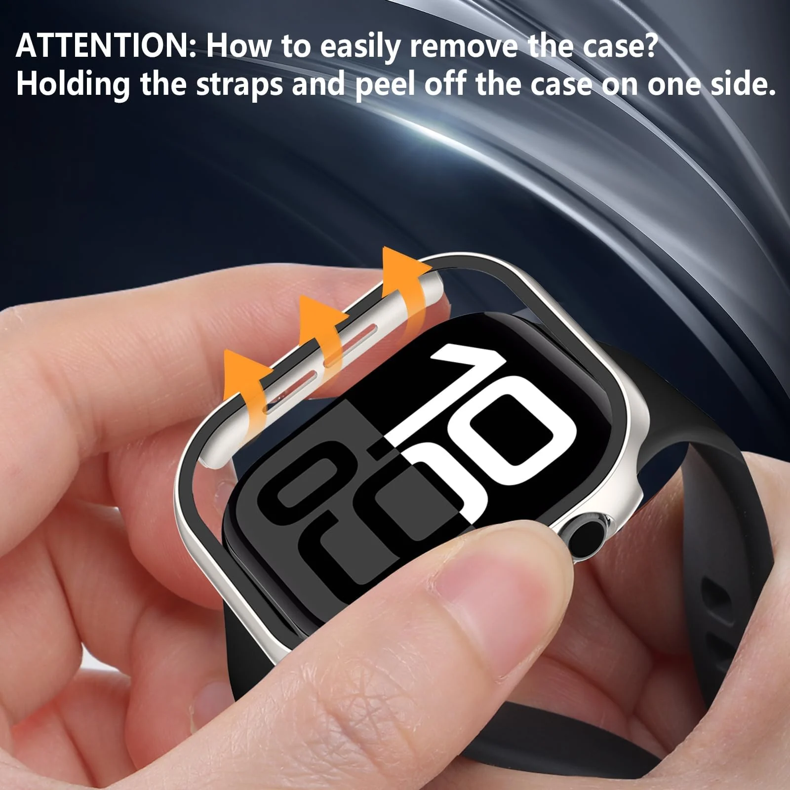 DL3 Mobilak Case with Screen Protector for Apple Watch Series 10 46mm, Bumper Full Coverage Hard PC Overall Protective Cover, Built-in Tempered Glass Film High Sensitivity - Starlight