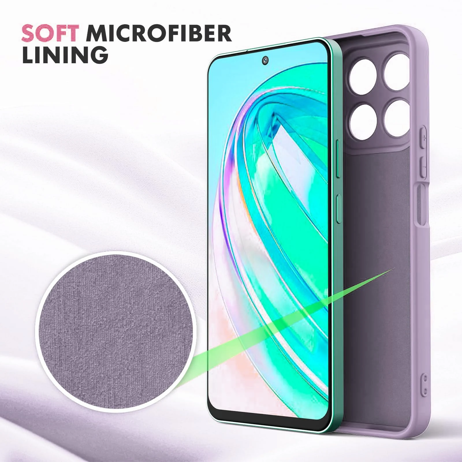 DL3 Mobilak Liquid Silicone Case for Honor X8a, Not compatible with MagSafe, Supports wireless charging, Camera protection - Lavender