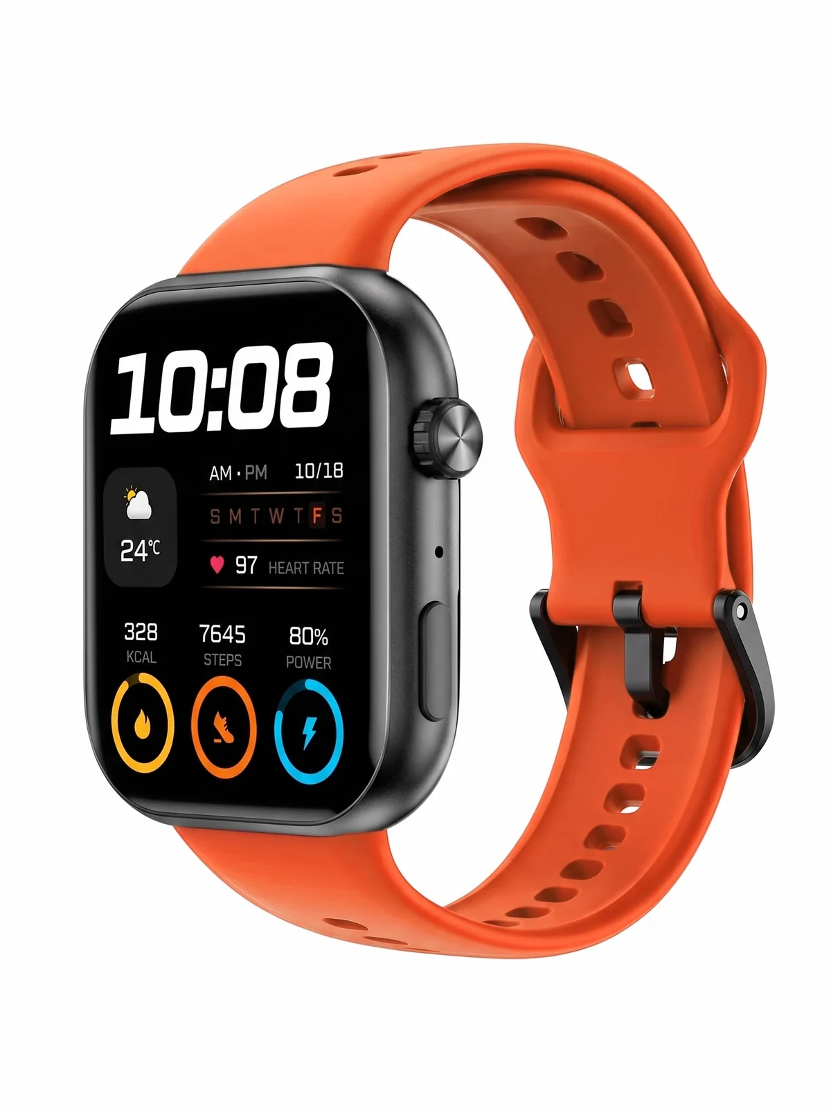 DL3 Mobilak Silicone Bracelet for HONOR Choice Watch 2i Strap, Soft Silicone Sport Replacement Strap for Women/Men, Adjustable Waterproof Sports Band for HONOR Choice Watch 2i - Orange